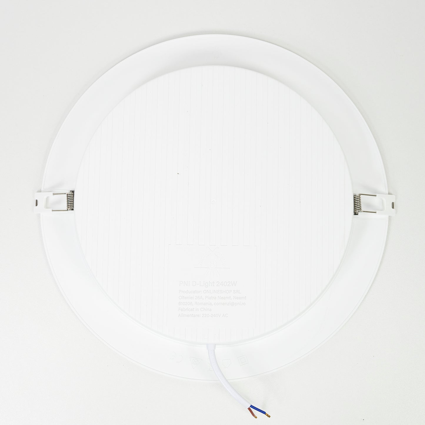 Plafoniera LED PNI D-Light 2402W 24W, incastrabila, rotunda 29 cm, 6500K, alimentare 230V, 2640 lm, alb