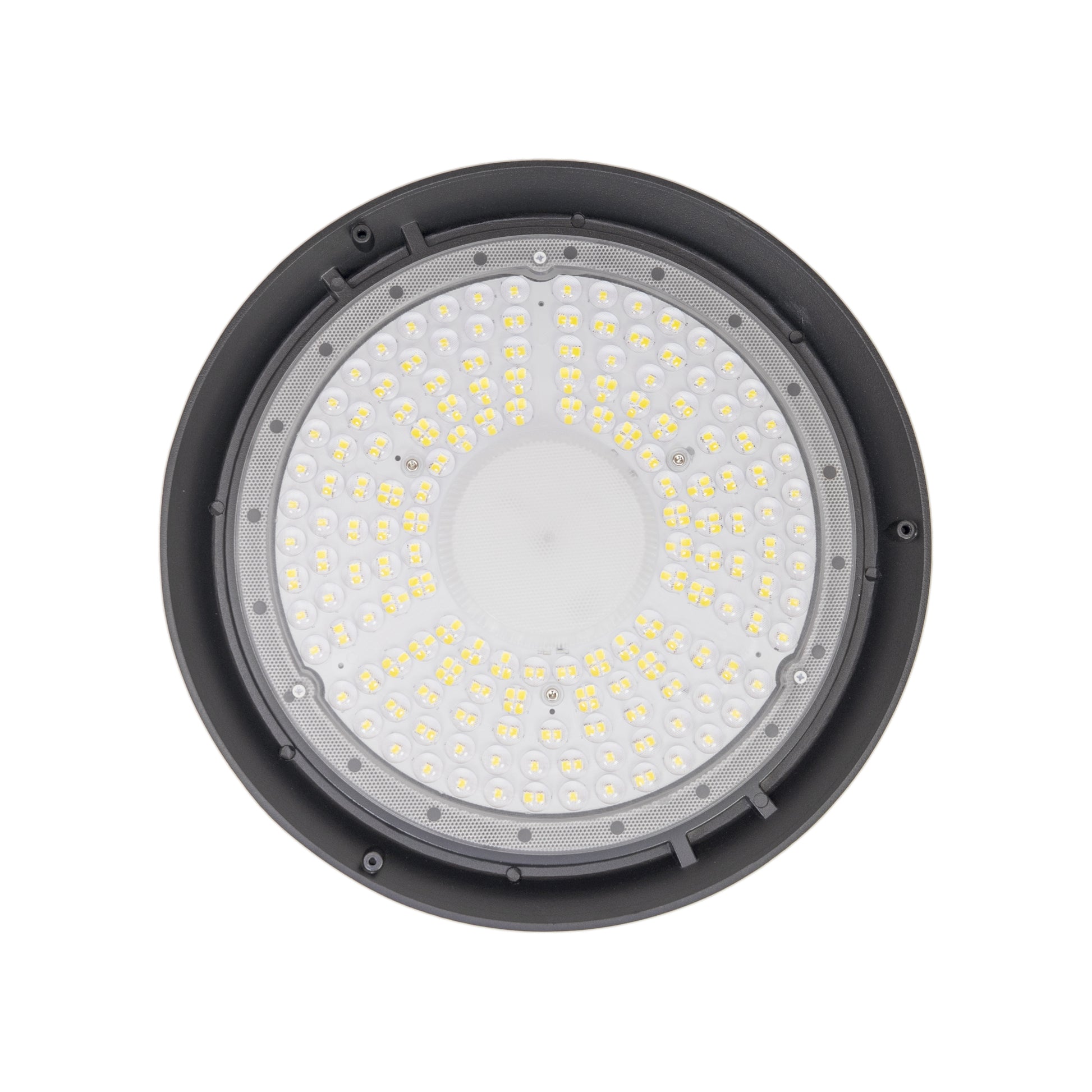 Lampa LED PNI D-Light 2200 tip High Bay, 200W, 27000lm, rotunda 32 cm, 6500K, alimentare 230 V, IP65, pentru iluminat industrial in spatii cu inaltime mare
