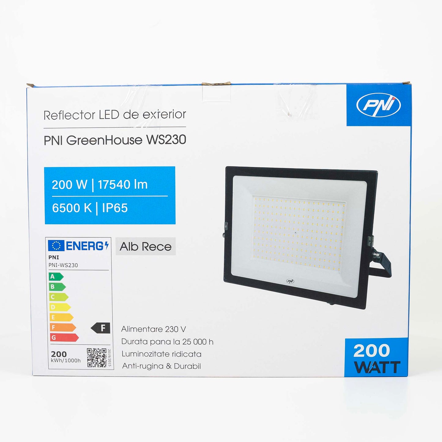 Reflector LED PNI GreenHouse WS230 200 W, alimentare 230 V, 17540 lm, 6500 K, IP65