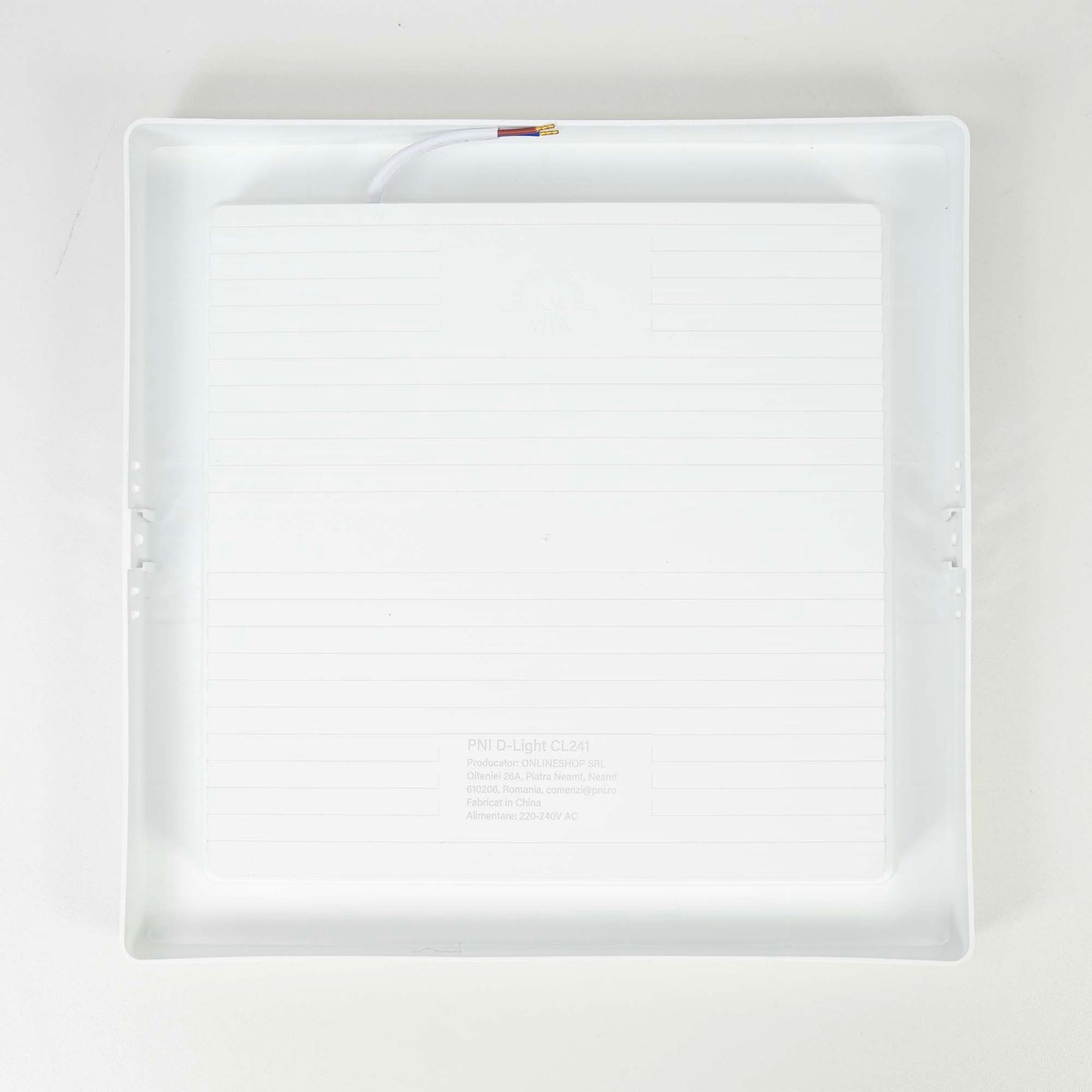Plafoniera LED PNI D-Light CL241 24W, patrata 28x28 cm, 6500K, alimentare 230V, 2640 lm, alb