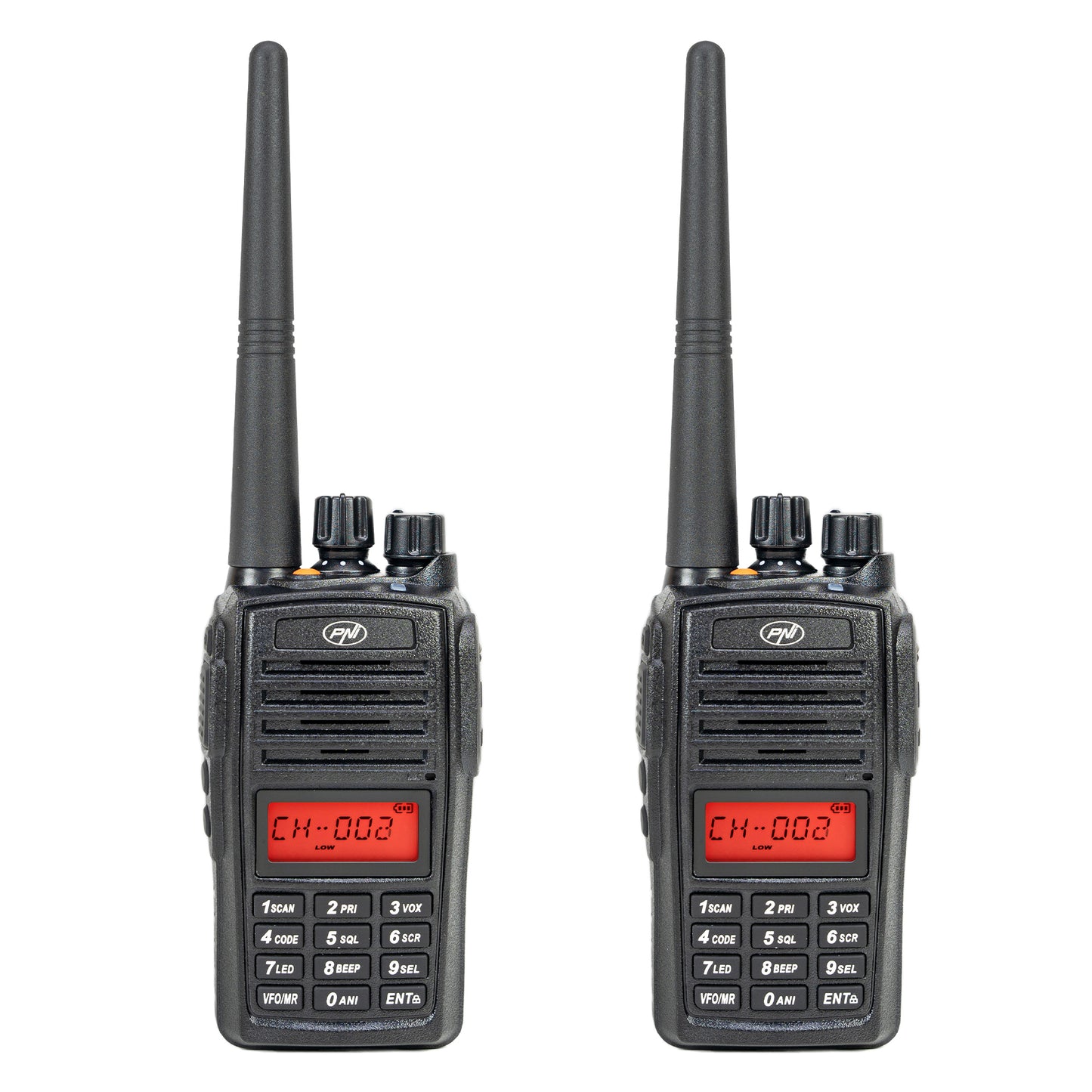 Kit 2 statii radio portabile PNI PMR R18, 446MHz, 0.5W, 128 canale, 16 PMR si tonuri 50 CTCSS si 104 DCS, Radio FM, programabila, Waterproof IP67