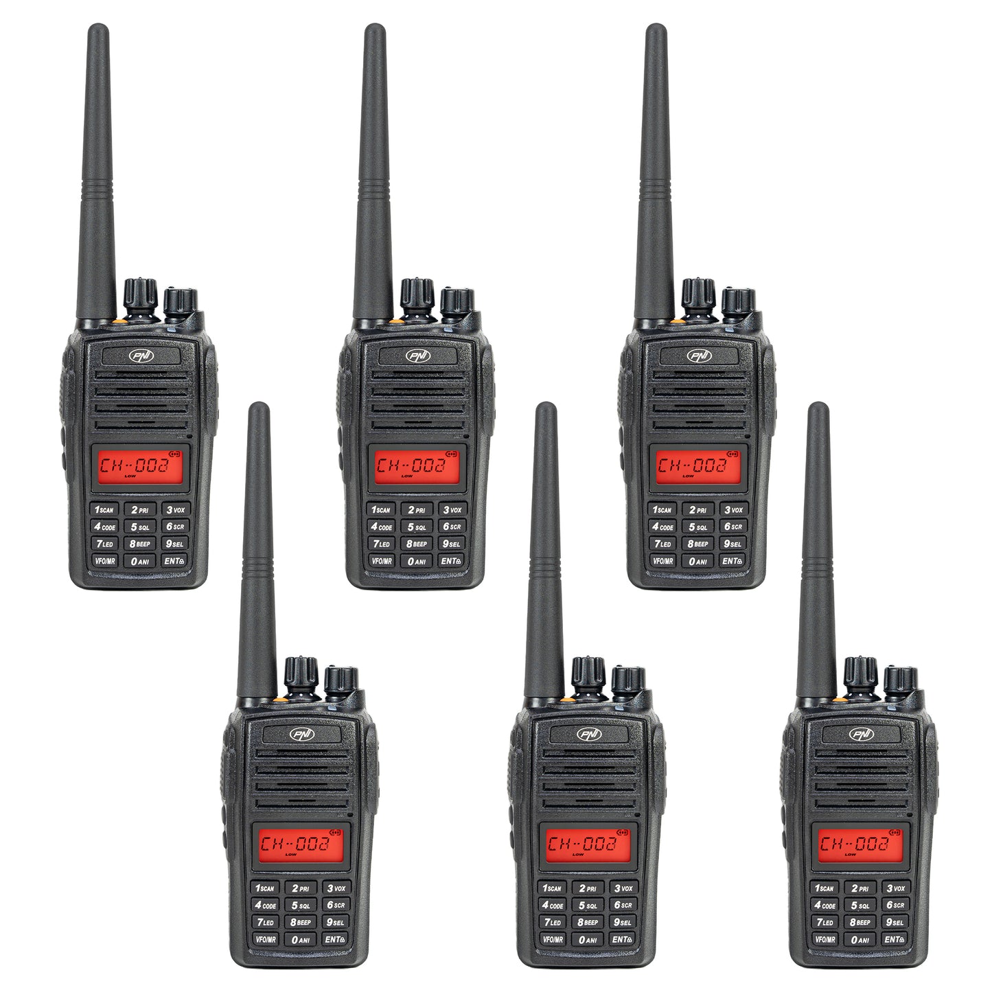 Kit 6 statii radio portabile PNI PMR R18, 446MHz, 0.5W, 128 canale, 16 PMR si tonuri 50 CTCSS si 104 DCS, Radio FM, programabila, Waterproof IP67