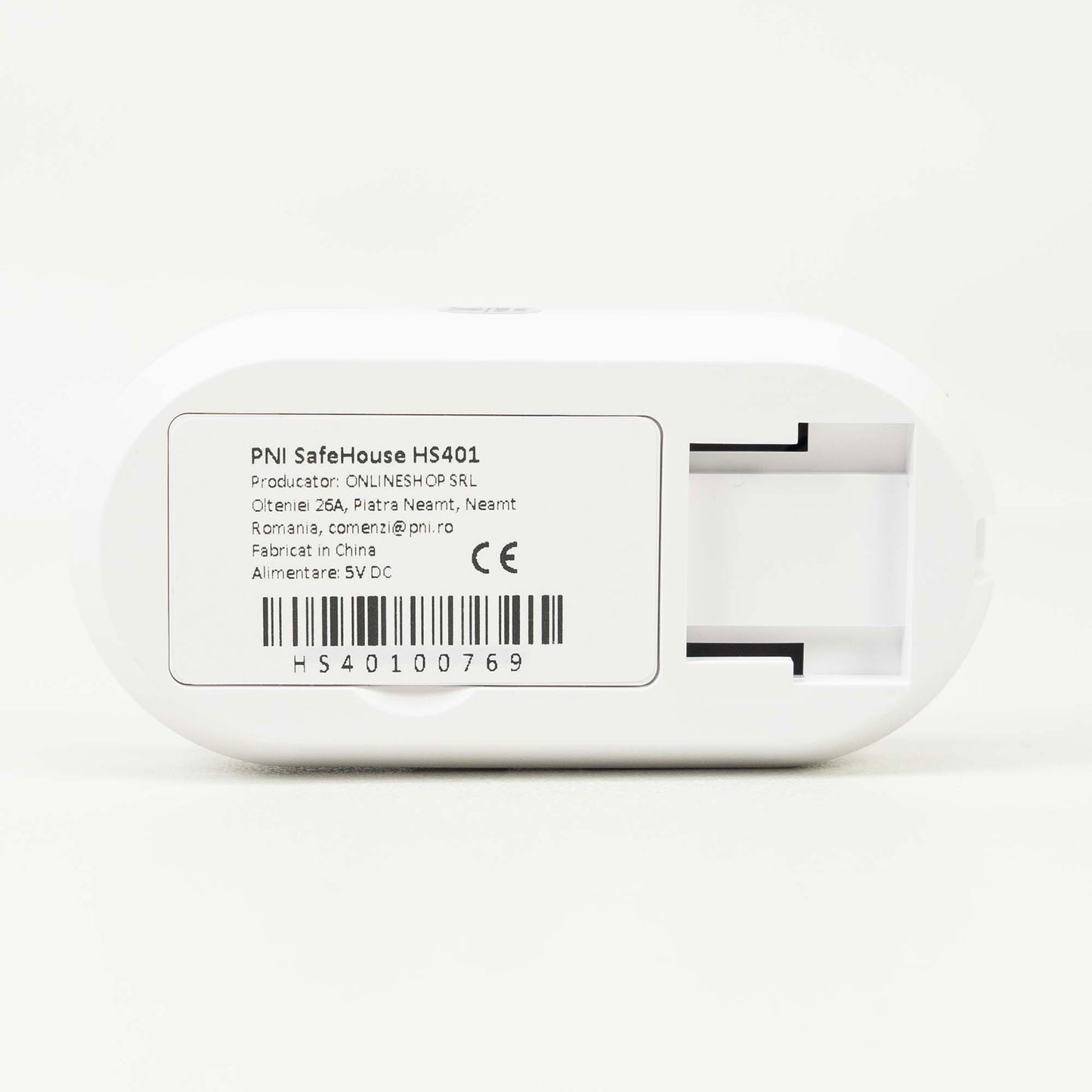 Senzor de miscare PIR PNI SafeHouse HS401 cu Wi-Fi, compatibil cu aplicatia Tuya, alarma sonora 80dB, difuzor incorporat, alimentare 5V USB C