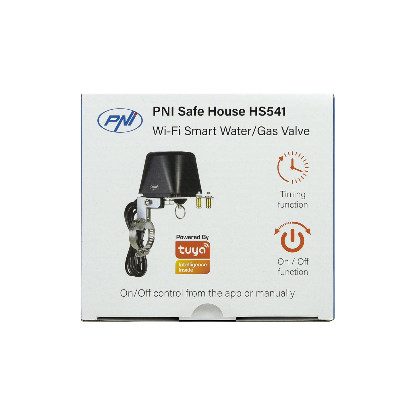 Valva inteligenta PNI Safe House HS541 cu Wi-Fi, pentru oprire alimentare conducta apa/gaz prin internet, compatibil cu aplicatia Tuya, alimentare 12V