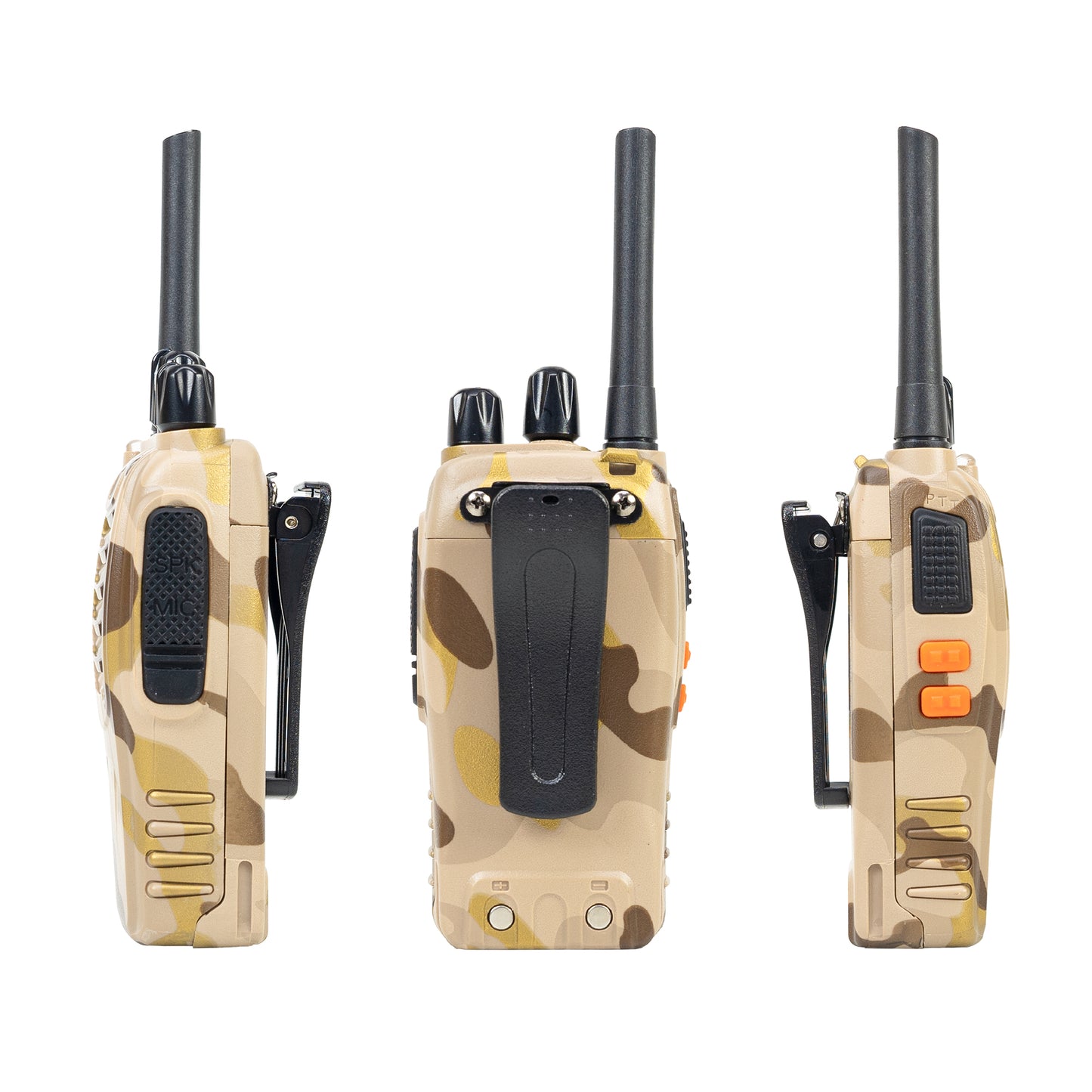 Pachet statii radio portabile PNI PMR R40 Camo 0.5W, 16 canale, ASQ, TOT, monitor, programabila, acumulatori Li-Ion 1200mAh, incarcatoare si casti incluse, set cu 4 buc