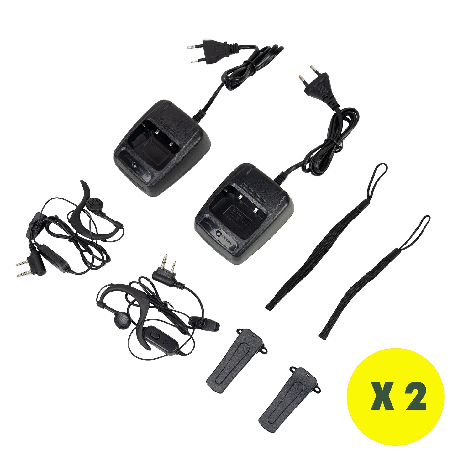 Pachet statii radio portabile PNI PMR R40 Camo 0.5W, 16 canale, ASQ, TOT, monitor, programabila, acumulatori Li-Ion 1200mAh, incarcatoare si casti incluse, set cu 4 buc