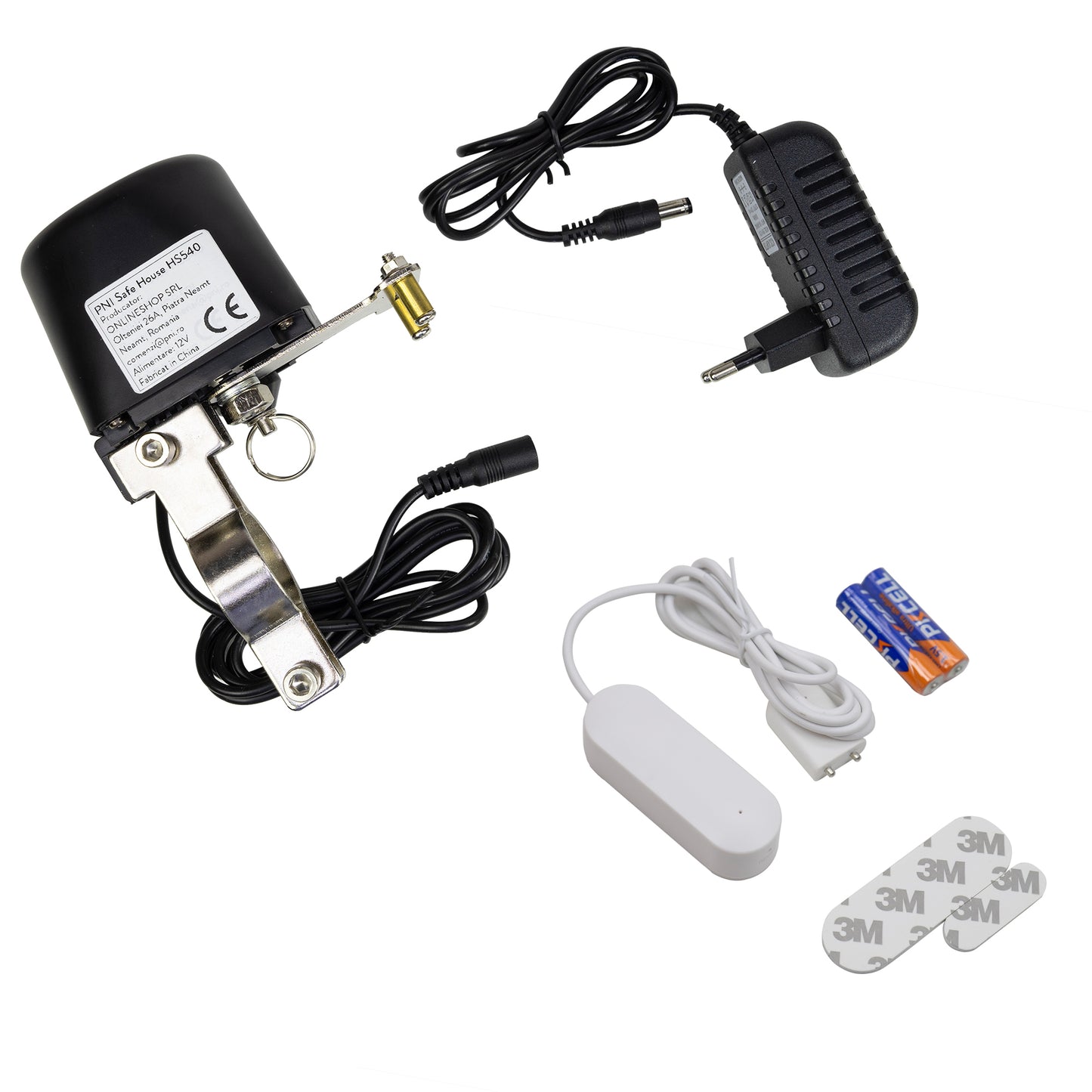 Kit anti-inundatie valva inteligenta PNI Safe House HS540 pentru alimentare conducta apa/gaz si senzor apa PNI SafeHouse HS530, compatibil cu aplicatia Tuya