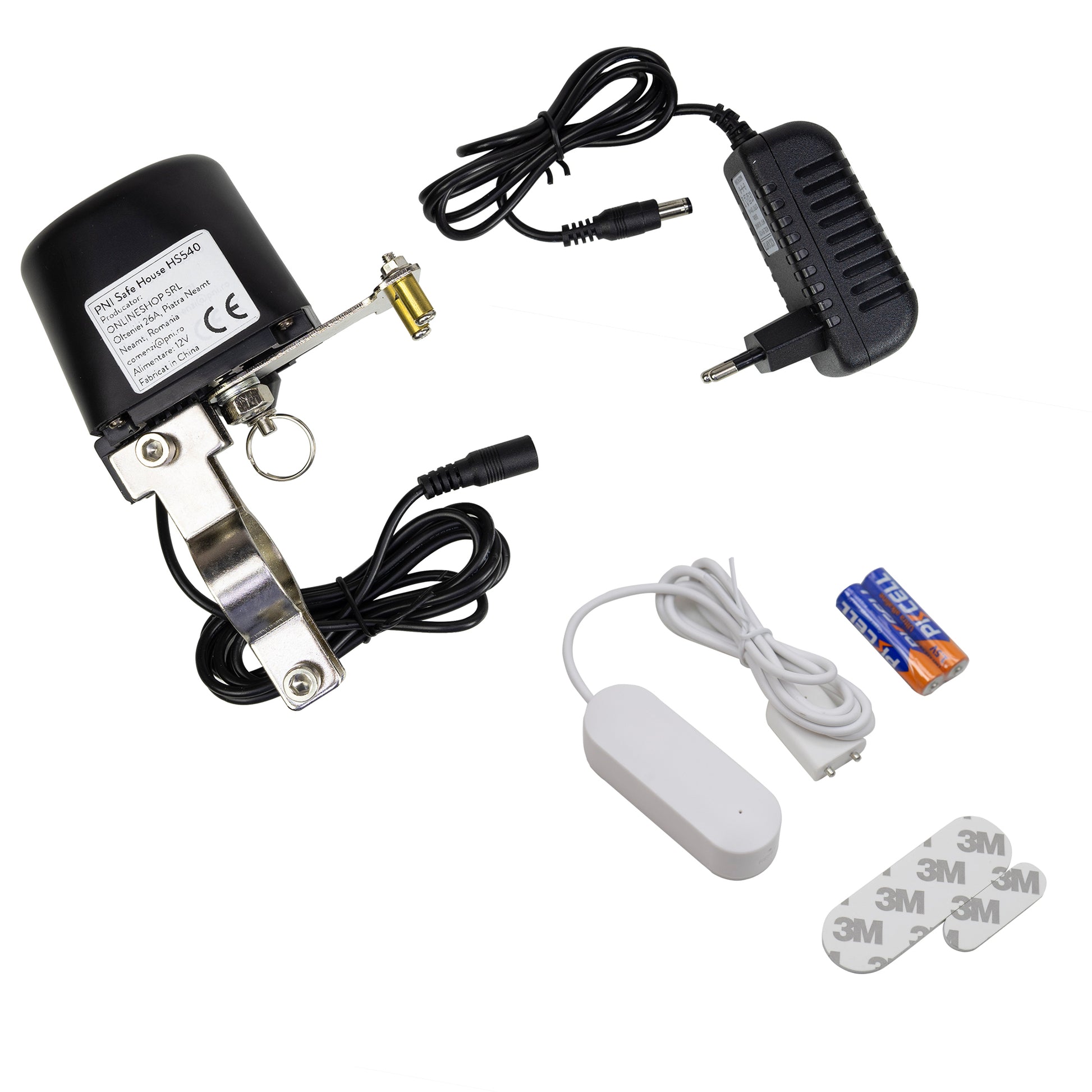Kit anti-inundatie valva inteligenta PNI Safe House HS540 pentru alimentare conducta apa/gaz si senzor apa PNI SafeHouse HS530, compatibil cu aplicatia Tuya