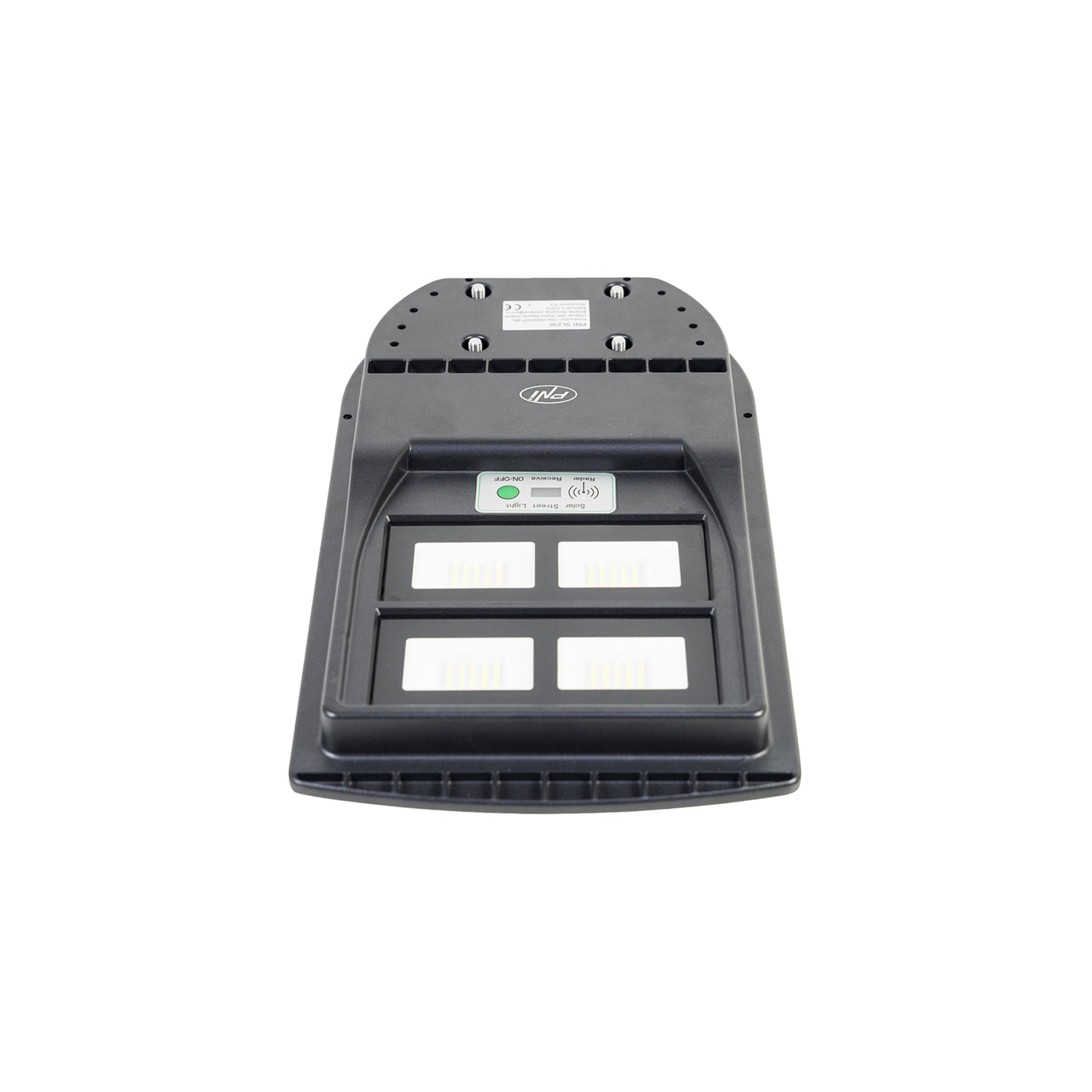 Lampa de iluminat stradal PNI SL210 6.5W, cu panou solar incorporat 10W, 6500K, 1000lm, 2 x acumulator 10Ah incorporat, senzor de miscare cu microunde