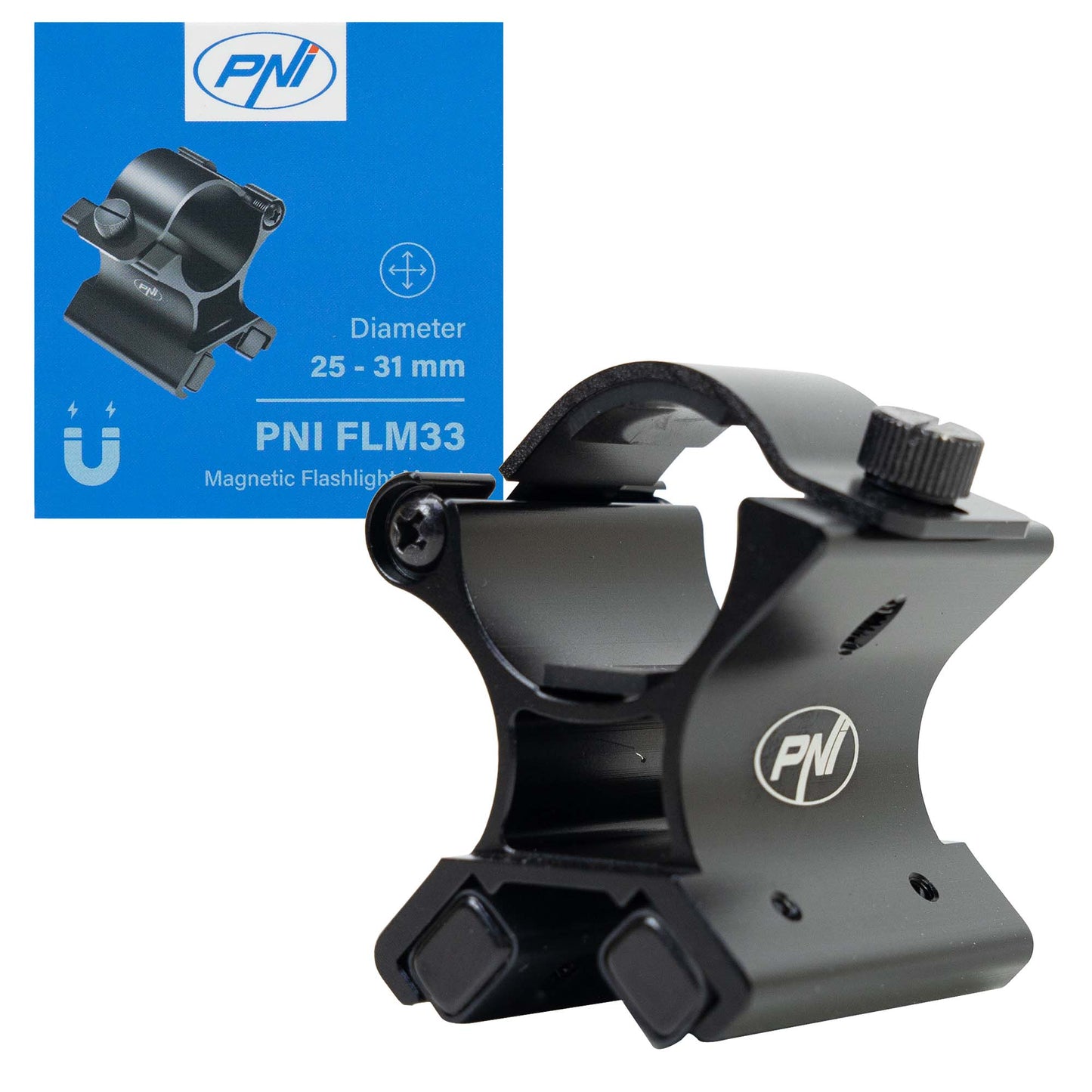 Suport de montaj magnetic PNI FLM33 pentru lanterne cu diametrul intre 25-31 mm