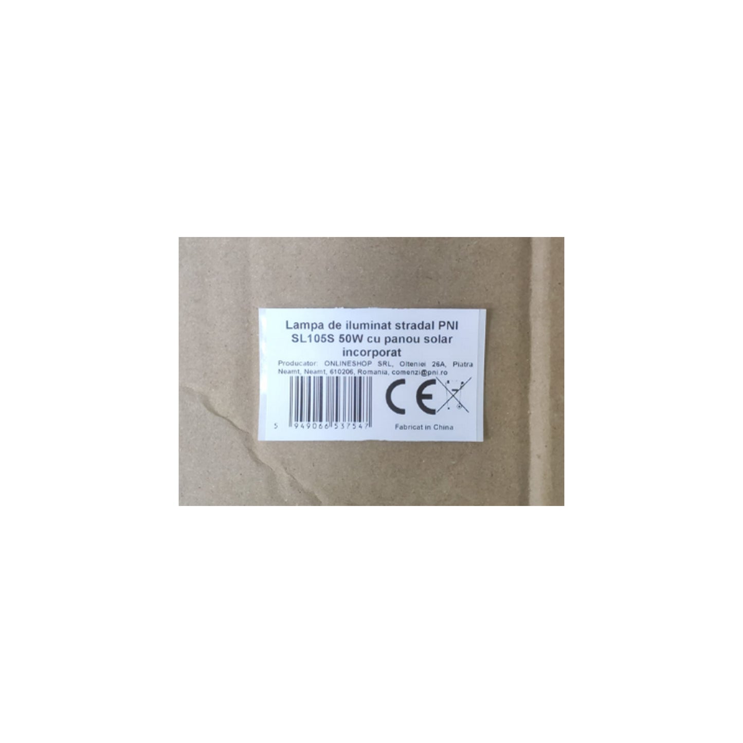 Lampa de iluminat stradal PNI SL105S 50W cu panou solar incorporat si telecomanda
