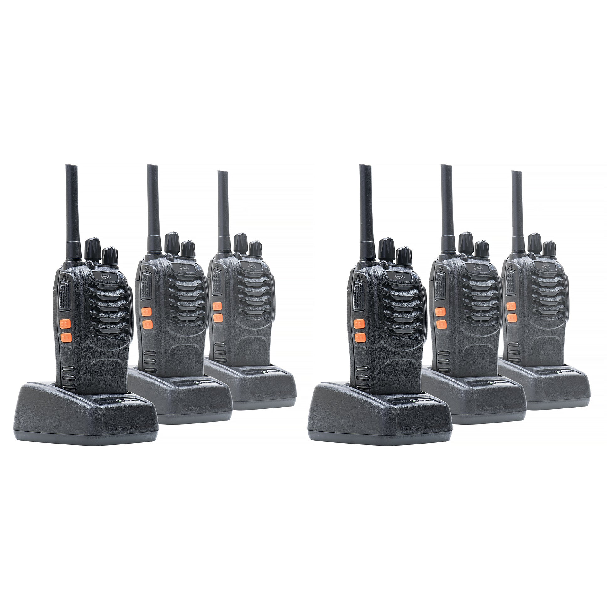 Kit 6 statii radio portabile PNI PMR R40 PRO acumulatori, incarcatoare si casti incluse