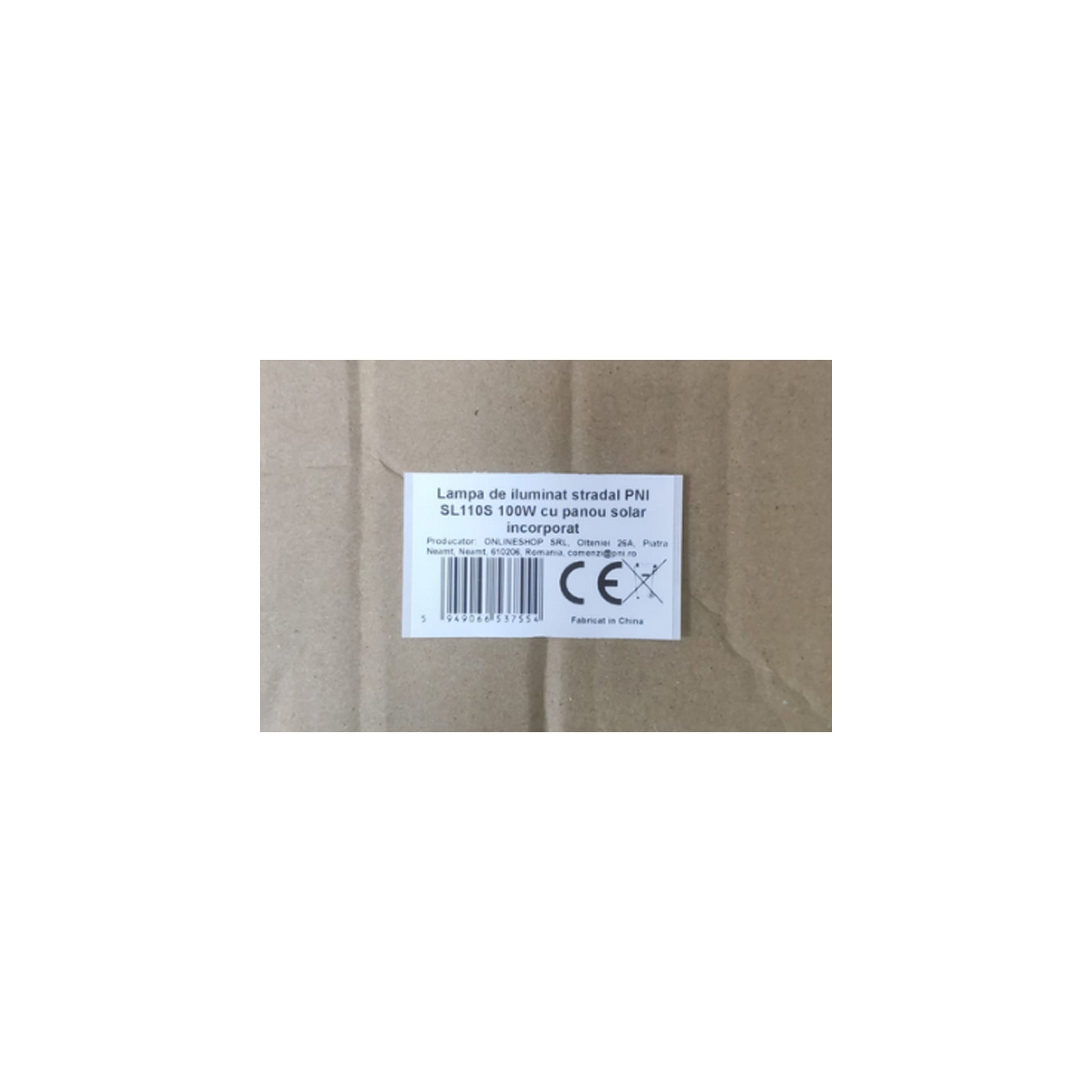 Lampa de iluminat stradal PNI SL110S 100W cu panou solar incorporat