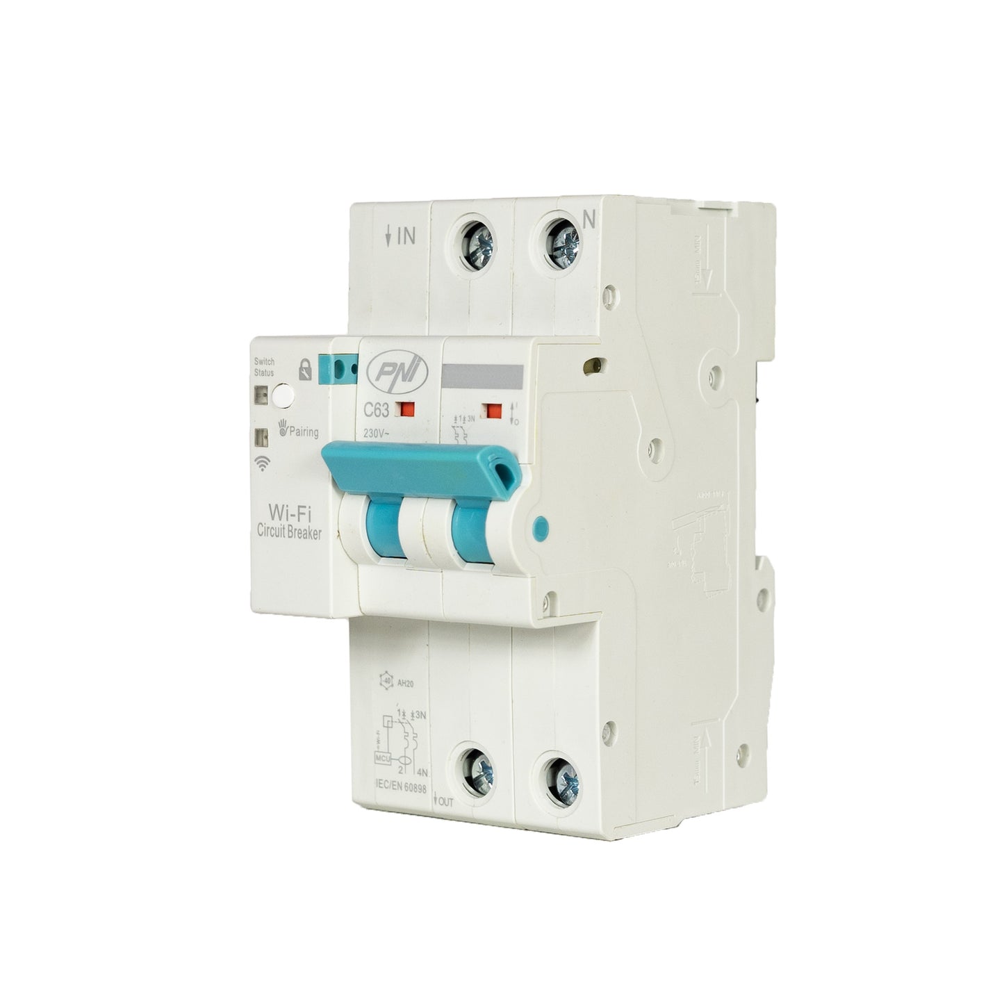 Siguranta automata inteligenta PNI SafeHome PT863 WiFi reglabila 1-63A, monofazat 230V, aplicatie mobil Tuya Smart, scenarii si automatizari smart cu alte produse compatibile Tuya, Alexa si Google Assistant