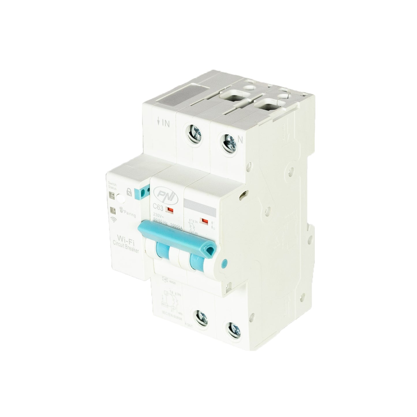 Siguranta automata inteligenta PNI SafeHome PT863 WiFi reglabila 1-63A, monofazat 230V, aplicatie mobil Tuya Smart, scenarii si automatizari smart cu alte produse compatibile Tuya, Alexa si Google Assistant