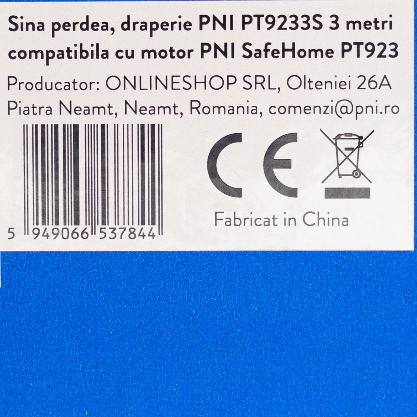 Sina perdea, draperie PNI PT9233S lungime 3m, compatibila cu motor inteligent PNI SafeHome PT923