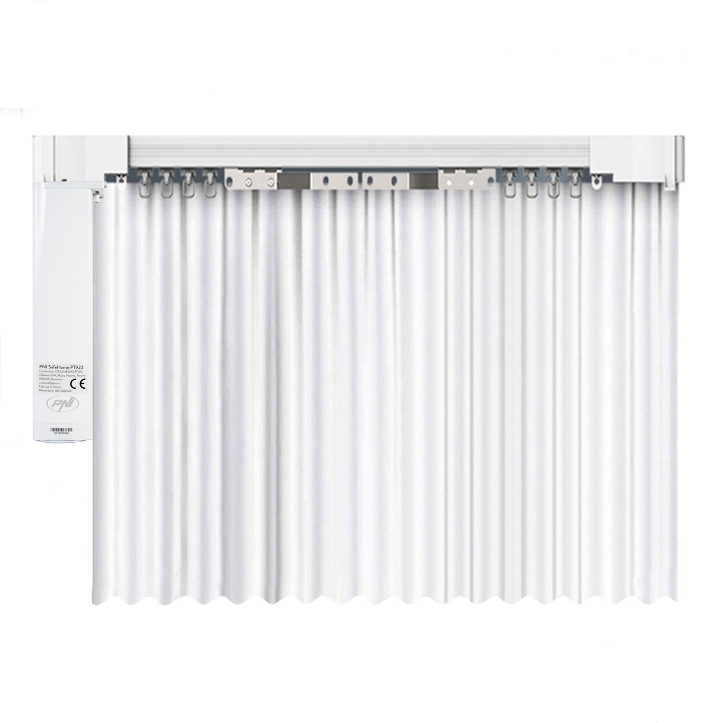 Motor inteligent pentru draperii, perdele PNI SafeHome PT923 WiFi, cu telecomanda inclusa, controlata cu aplicatia Tuya Smart
