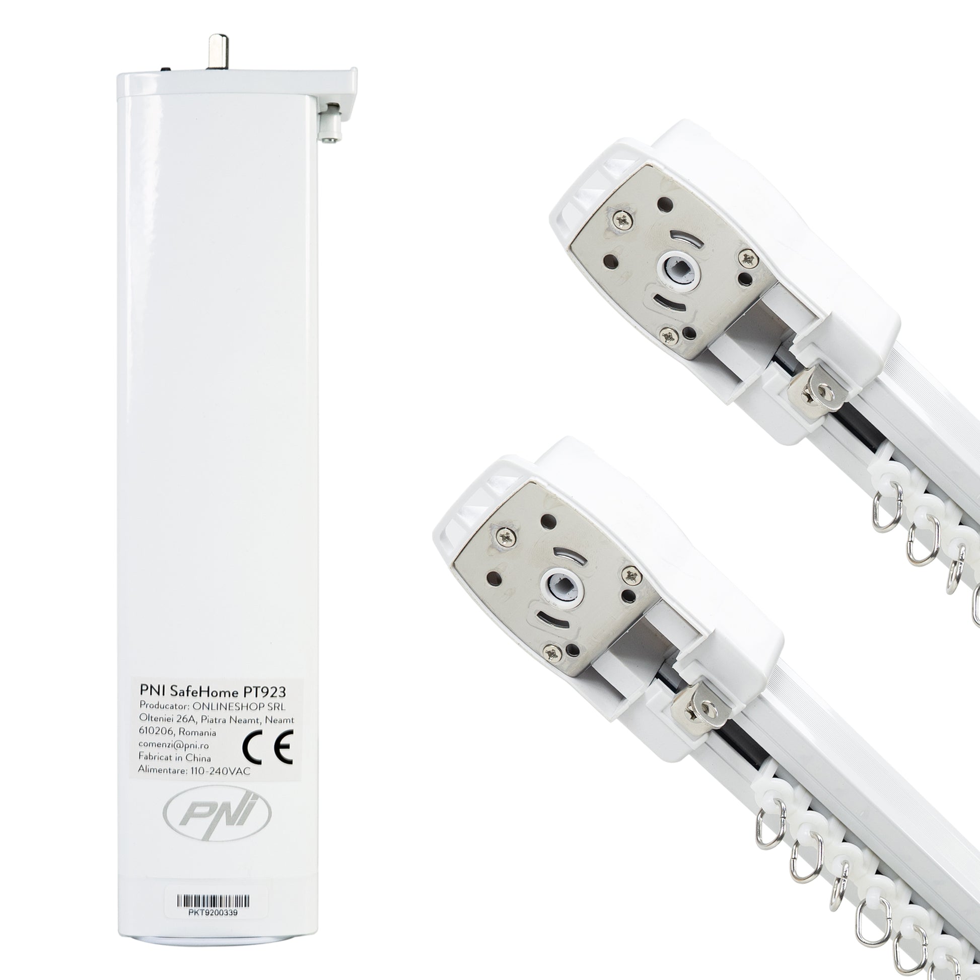 Motor inteligent pentru draperii, perdele PNI SafeHome PT923 WiFi, cu telecomanda inclusa, controlata cu aplicatia Tuya Smart