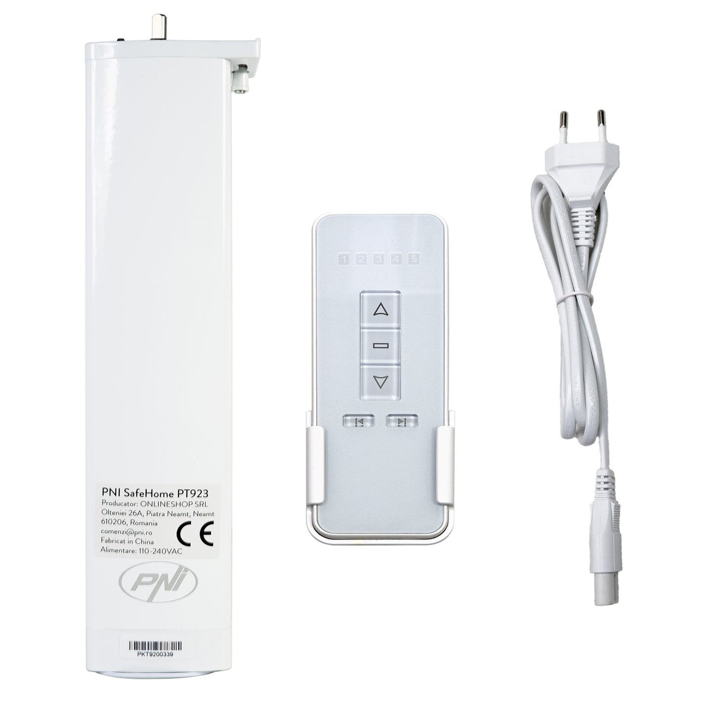 Motor inteligent pentru draperii, perdele PNI SafeHome PT923 WiFi, cu telecomanda inclusa, controlata cu aplicatia Tuya Smart