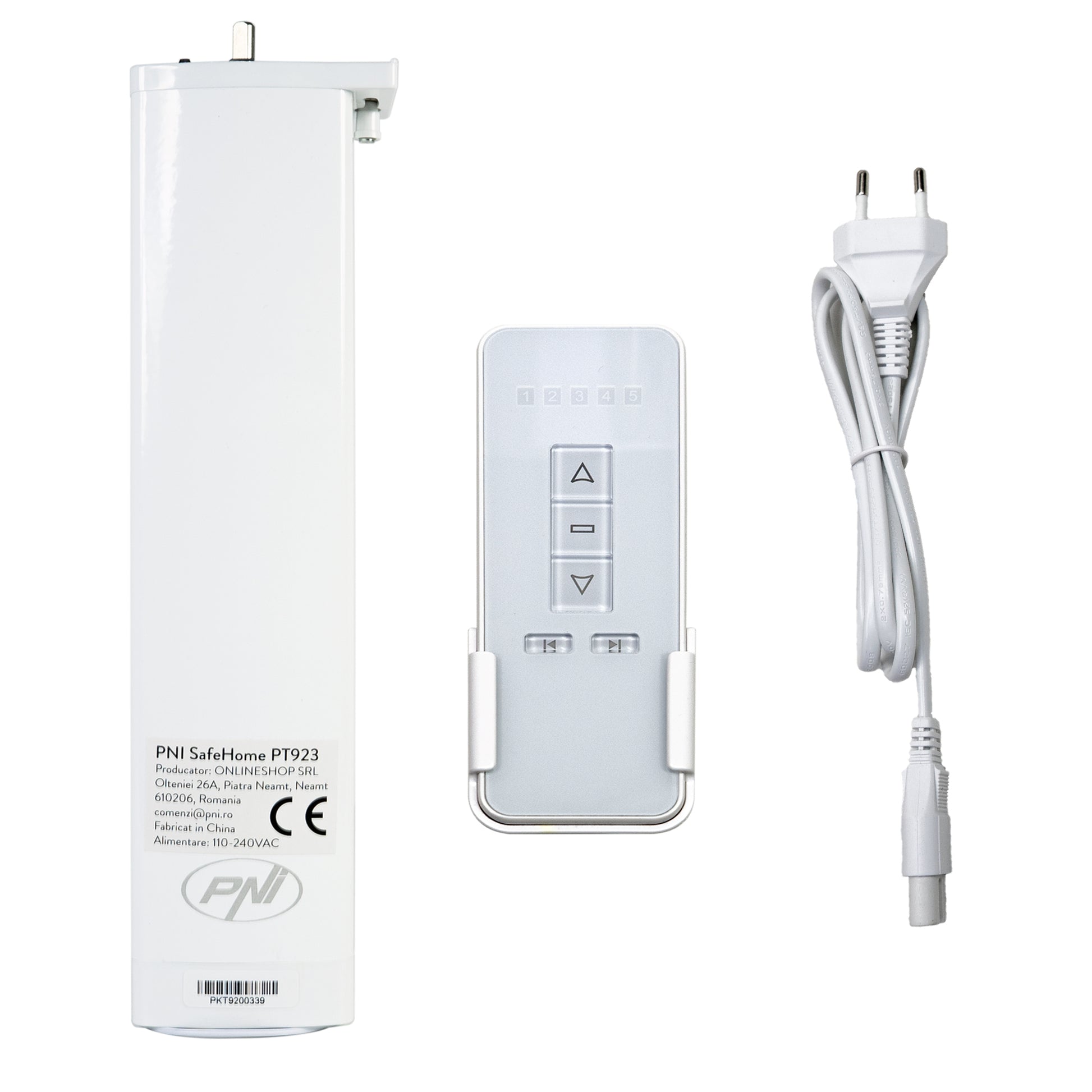 Motor inteligent pentru draperii, perdele PNI SafeHome PT923 WiFi, cu telecomanda inclusa, controlata cu aplicatia Tuya Smart