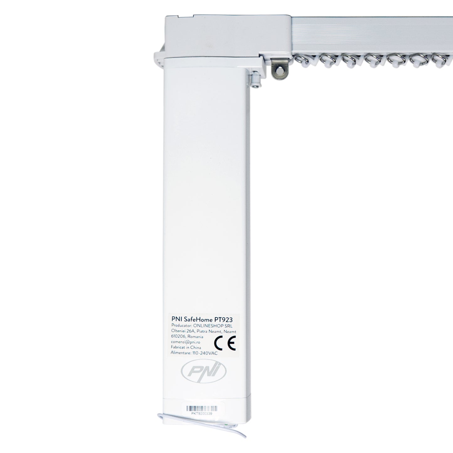 Motor inteligent pentru draperii, perdele PNI SafeHome PT923 WiFi, cu telecomanda inclusa, controlata cu aplicatia Tuya Smart