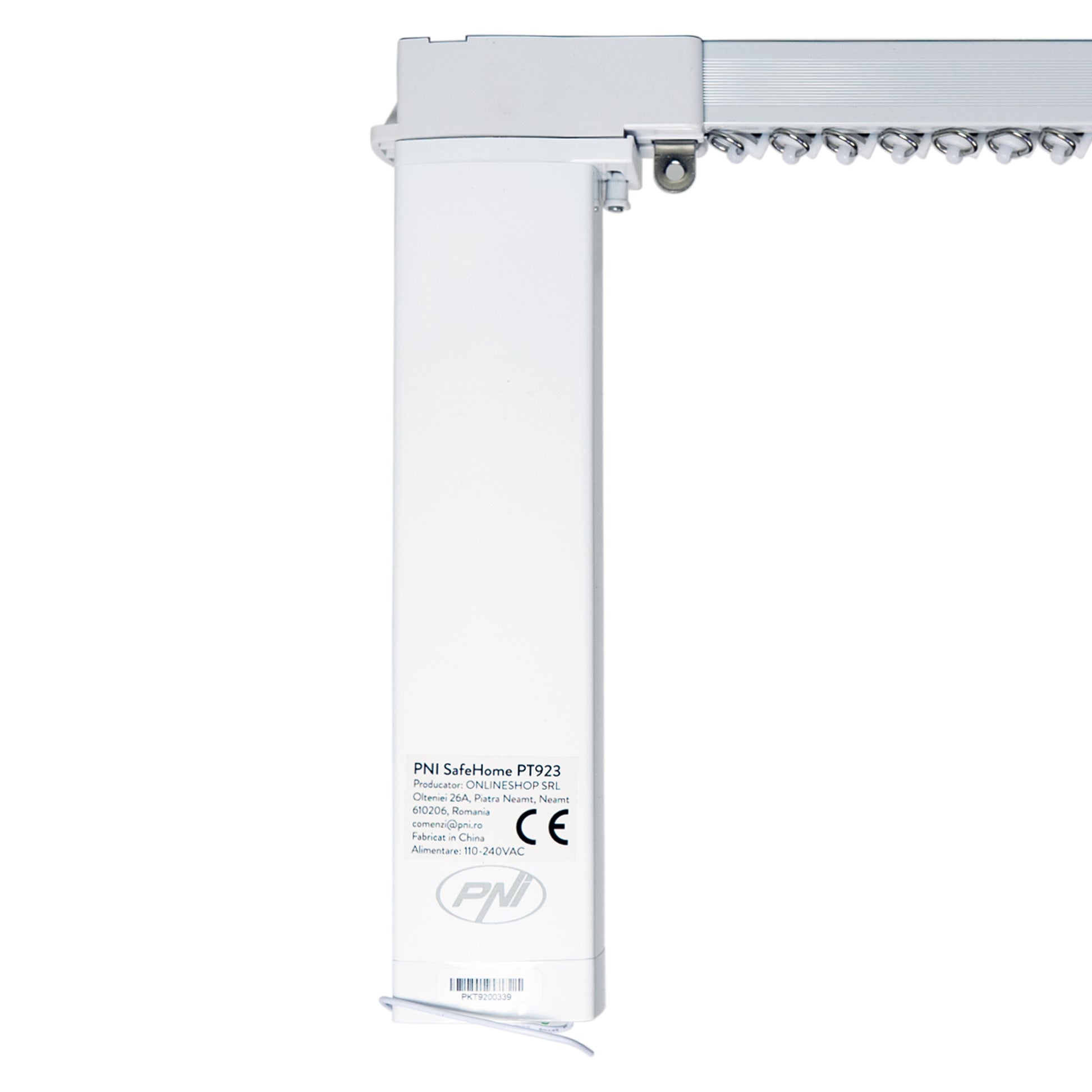 Motor inteligent pentru draperii, perdele PNI SafeHome PT923 WiFi, cu telecomanda inclusa, controlata cu aplicatia Tuya Smart