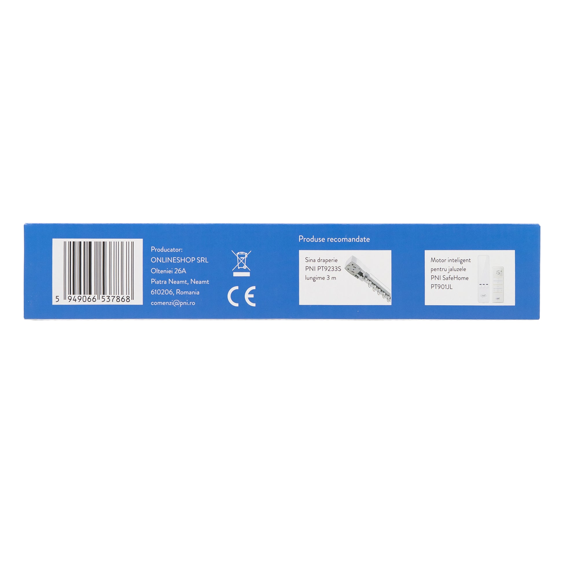 Motor inteligent pentru draperii, perdele PNI SafeHome PT923 WiFi, cu telecomanda inclusa, controlata cu aplicatia Tuya Smart