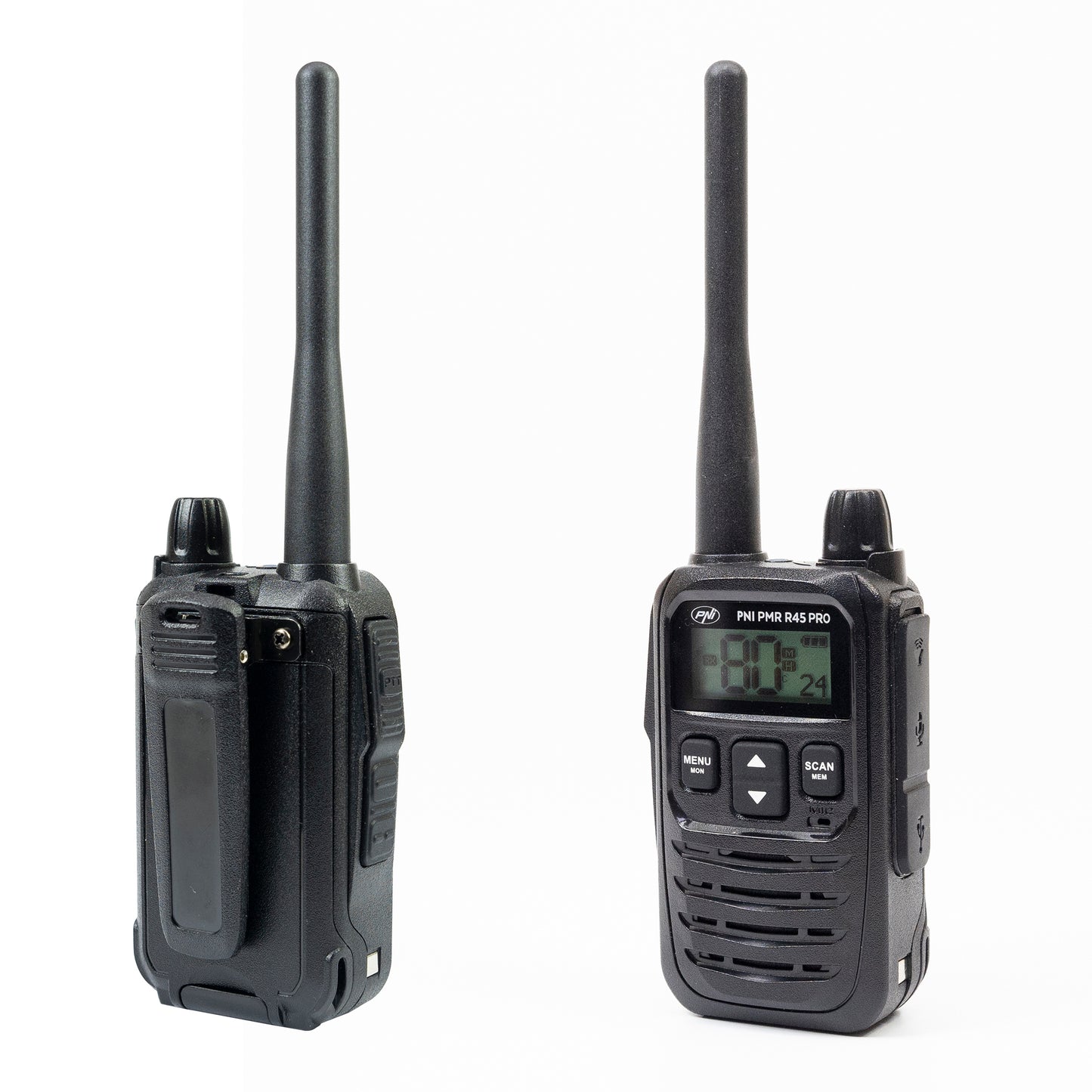 Kit 6 statii radio portabile PNI PMR R45 PRO 446MHz, 0.5W, 99 canale programabile, 16 PMR si tonuri 38 CTCSS si 104 DCS, Squelch 5 niveluri, VOX, TOT, BCL, Scan, Roger Beep