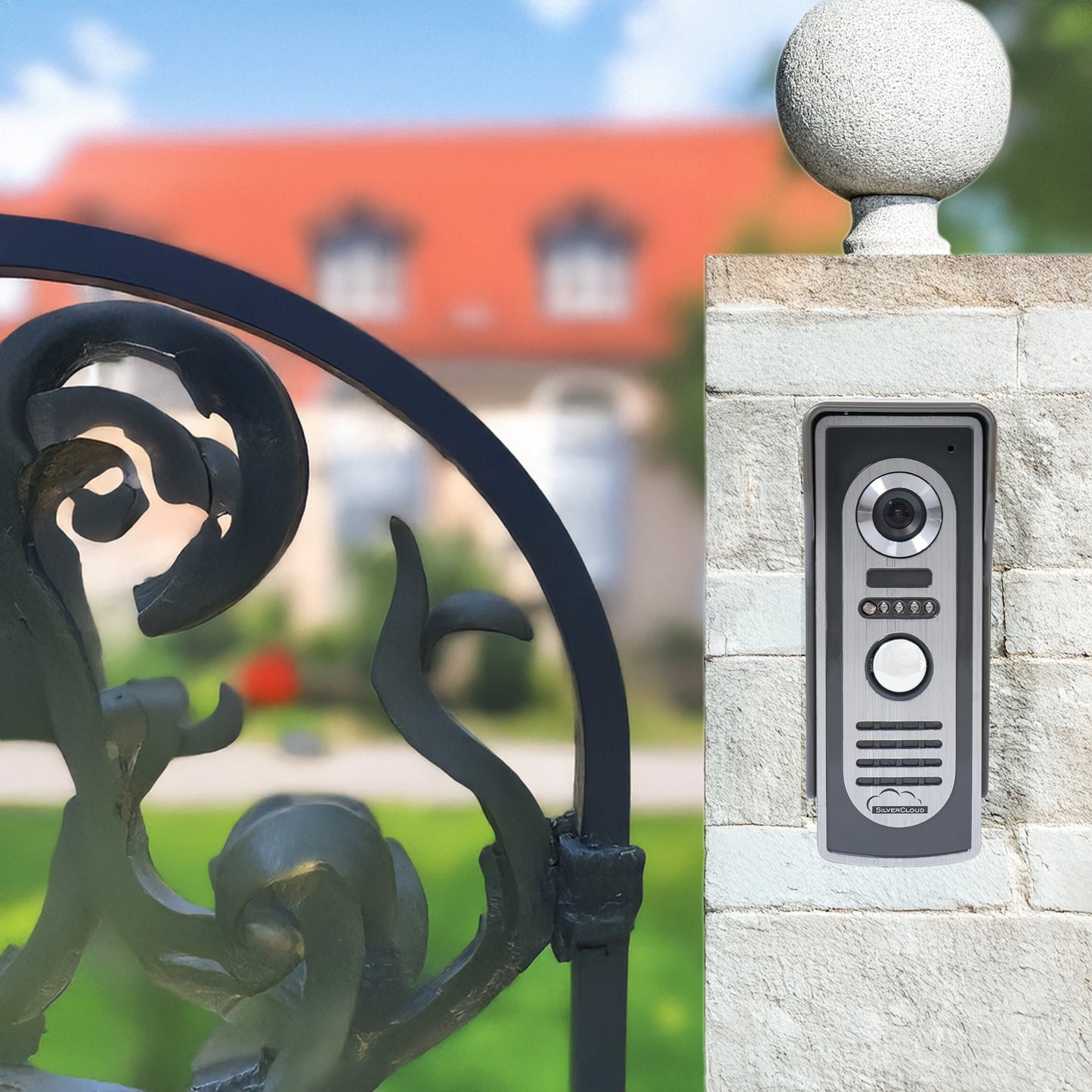 Interfon video SilverCloud House 715, ecran LCD 7 inch, camera de exterior, night vision, iesire yala electromagnetica