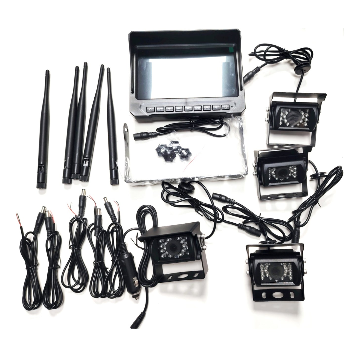 Kit supraveghere video wireless PNI TRK504 pentru camion DVR cu monitor LCD si 4 camere