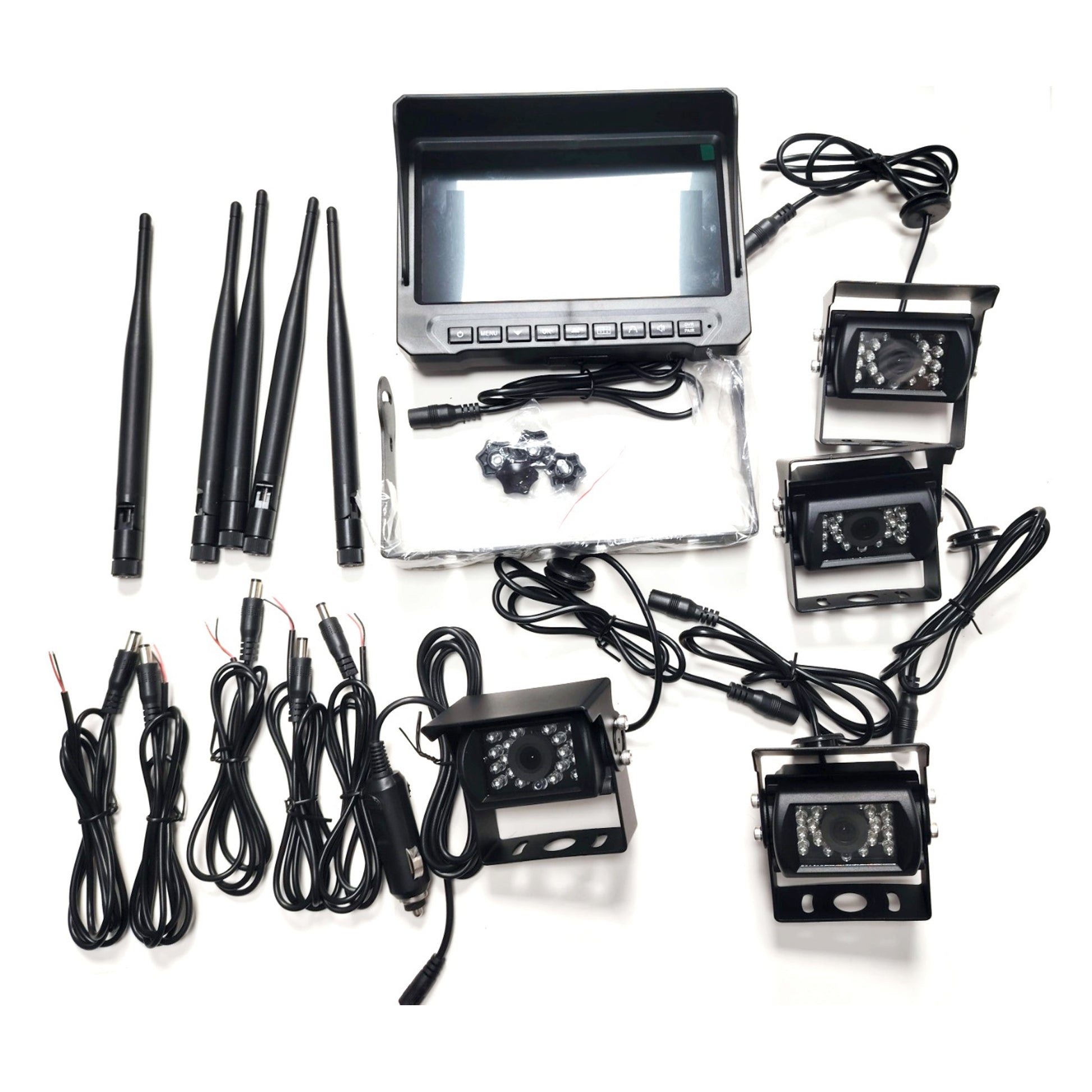 Kit supraveghere video wireless PNI TRK504 pentru camion DVR cu monitor LCD si 4 camere
