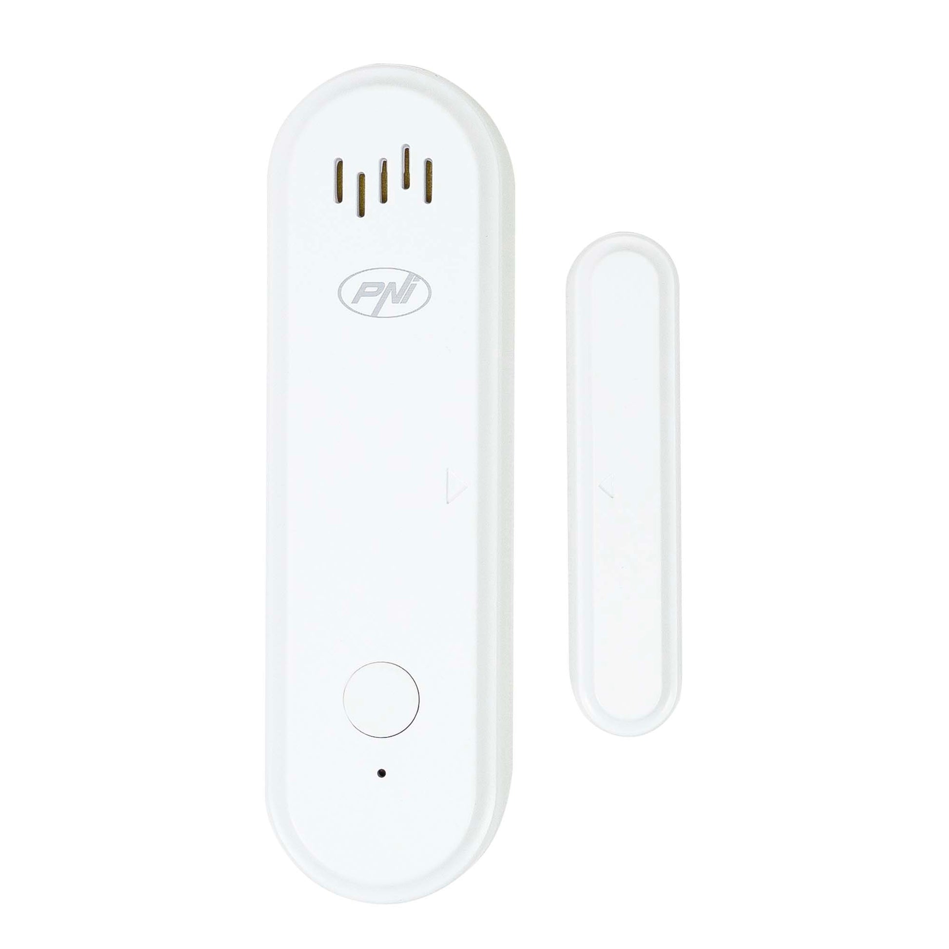 Contact magnetic PNI Safe House HS301 cu Wi-Fi, pentru monitorizare usi/ferestre prin aplicatia Tuya Smart, alarma sonora 80dB, difuzor incorporat, volum reglabil, functie armare/dezarmare, alimentare 3V