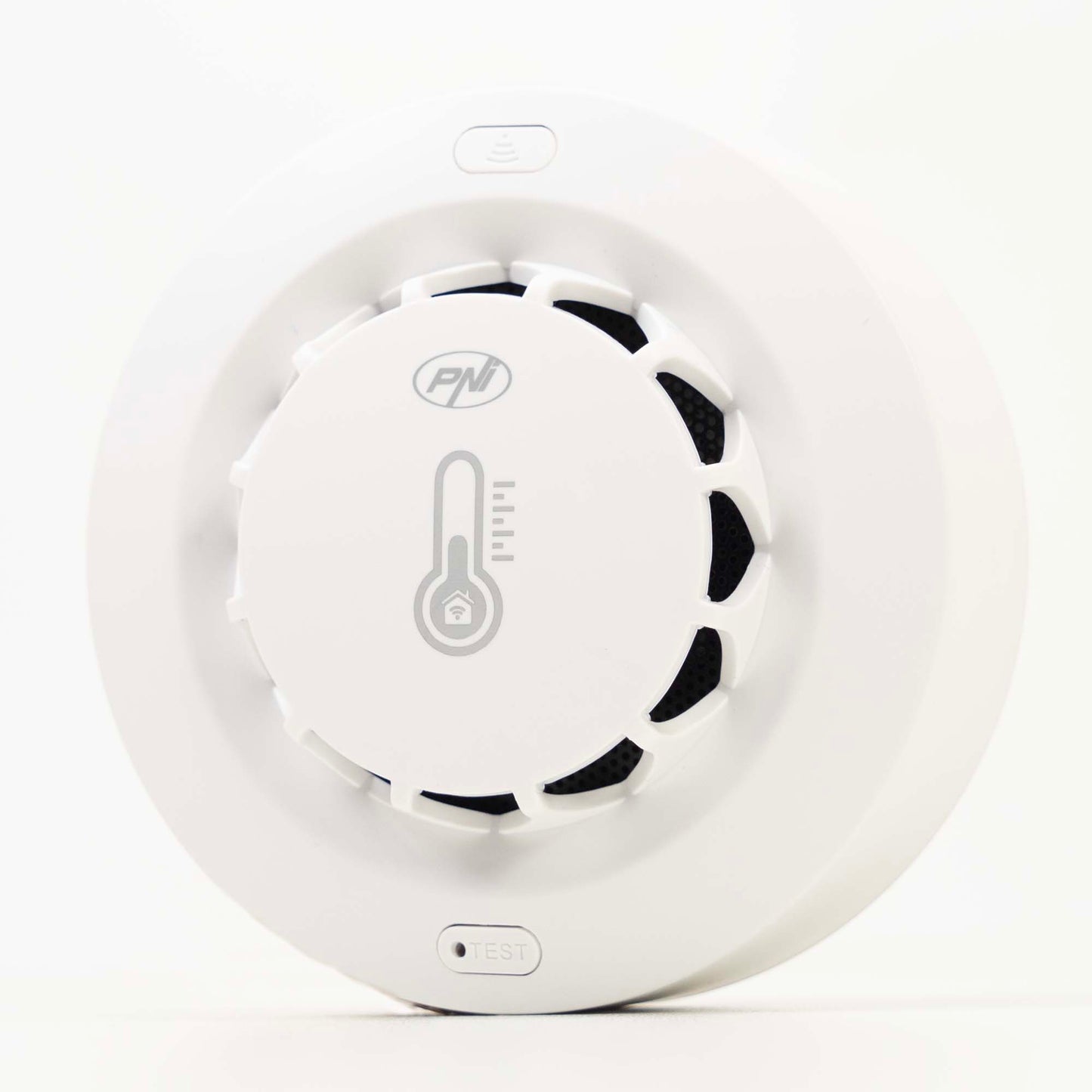 Senzor de fum, temperatura si umiditate PNI SafeHouse A022 cu Wi-Fi, aplicatia Tuya, compatibil cu Alexa si Google Assistant, 80dB, standalone, alb