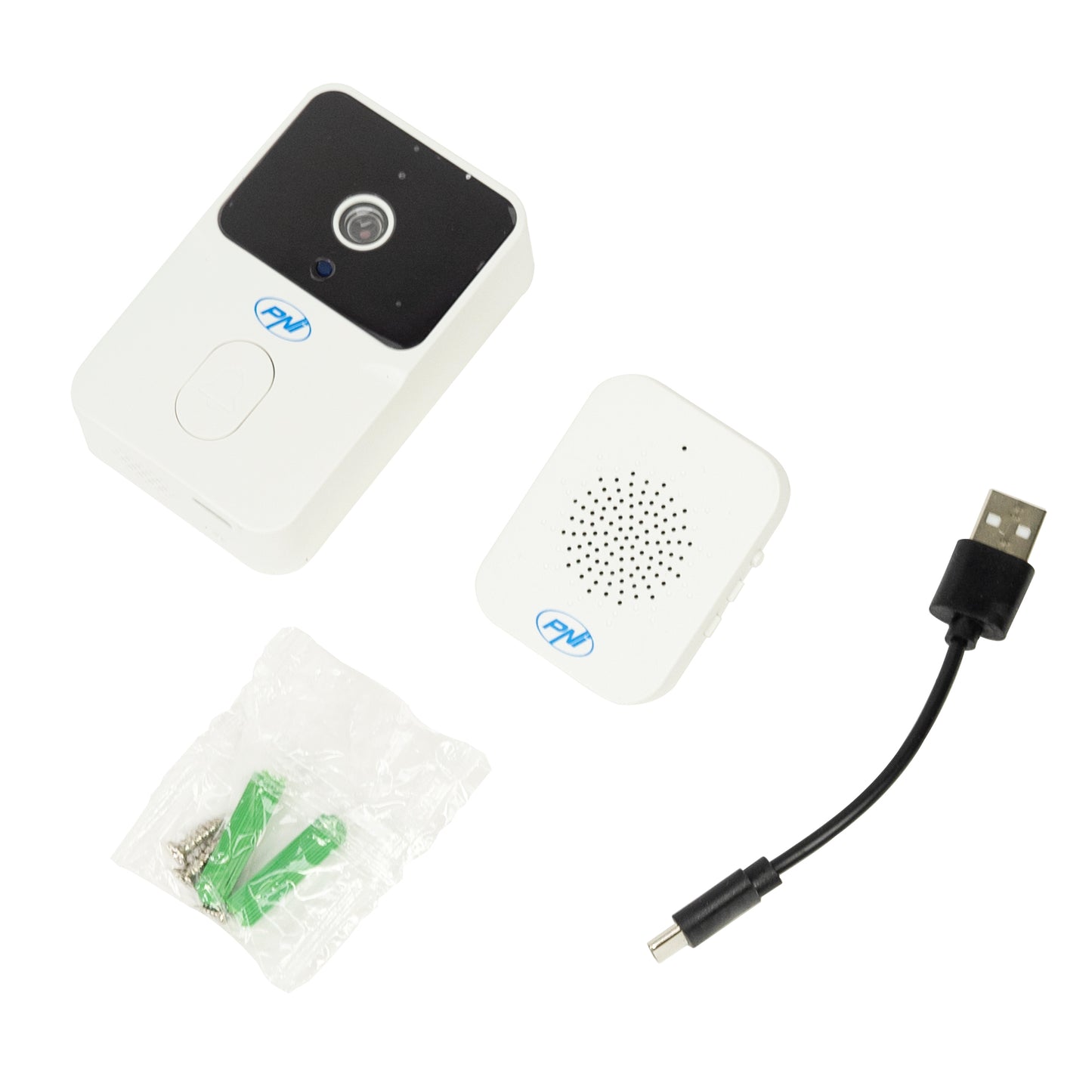 Sonerie video PNI Safe House IDB15 WiFi, vizibilitate noctura, IP54, acumulator incorporat, control din aplicatia Tuya