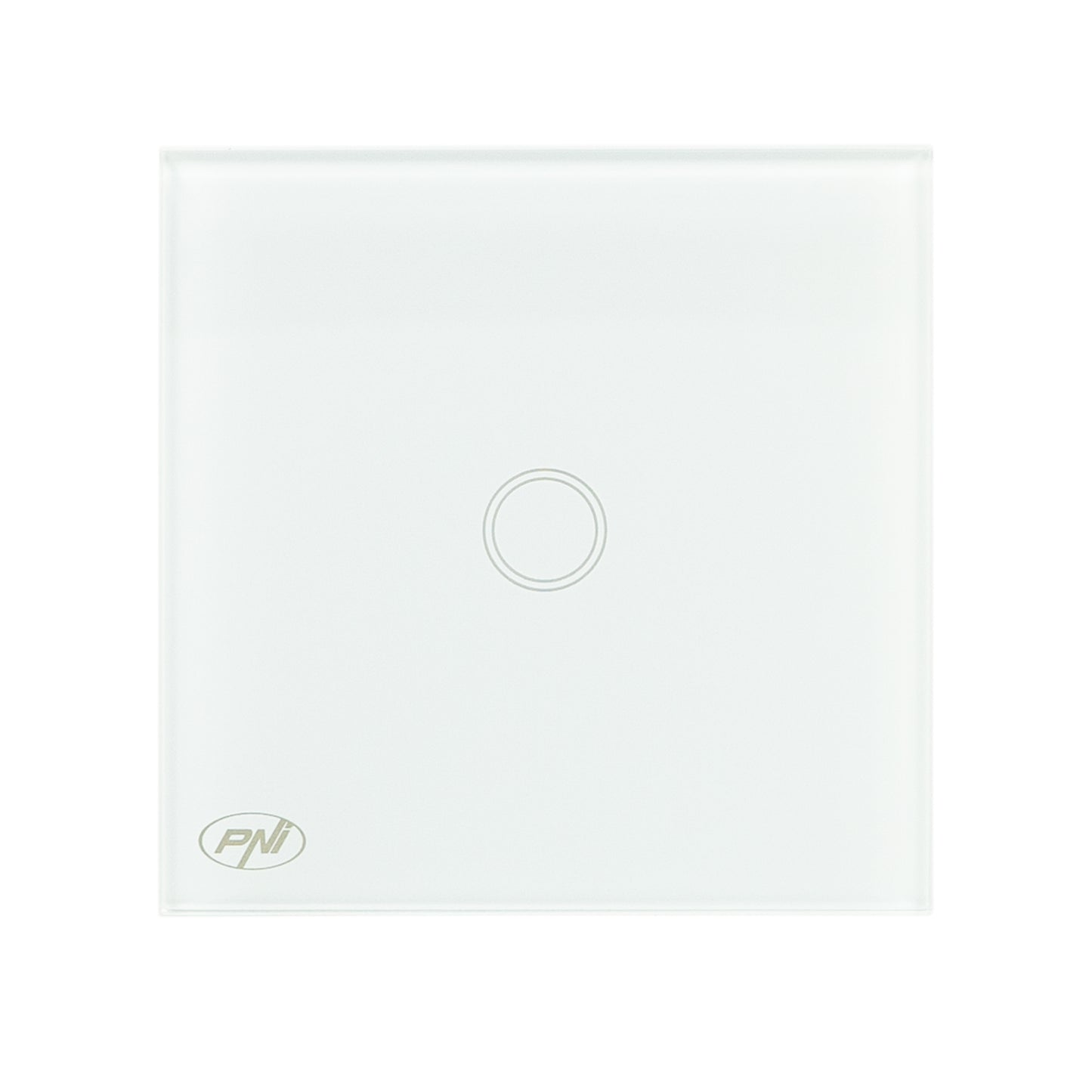 Intrerupator simplu cu touch PNI SH101 din sticla, alb cu LED indicator