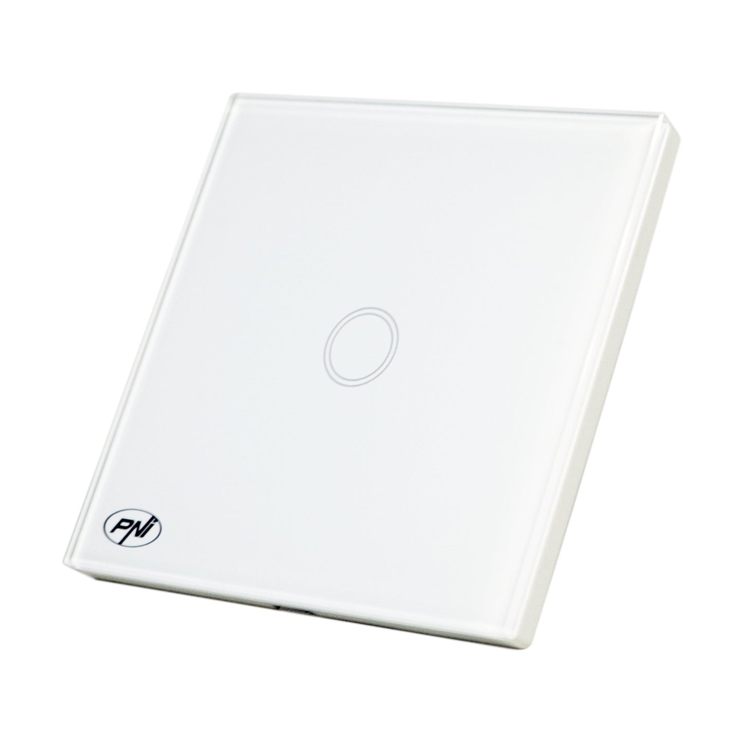 Intrerupator simplu cu touch PNI SH101 din sticla, alb cu LED indicator