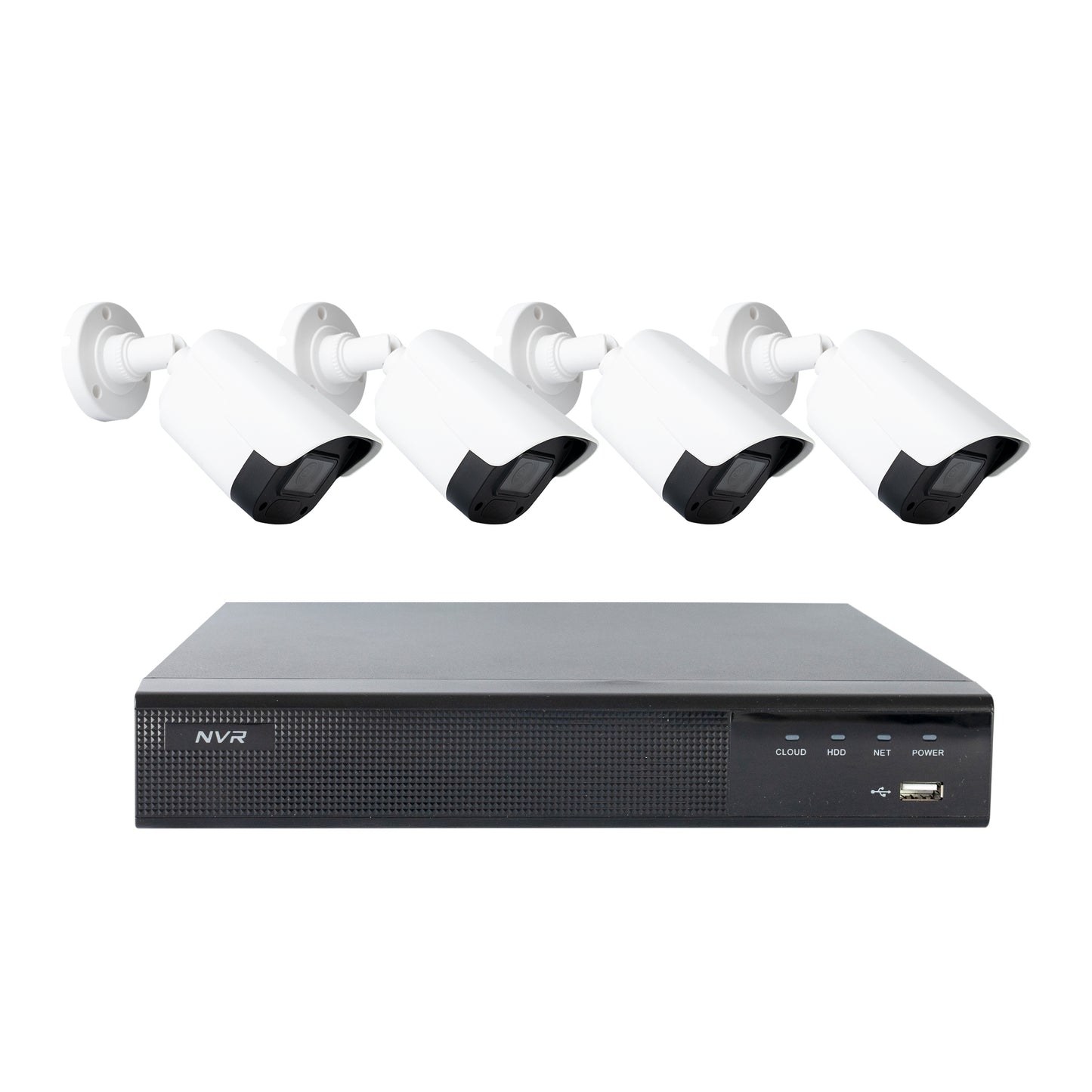 Kit supraveghere video PNI House IPMAX POE22S, NVR si 4 camere bullet cu 4MP