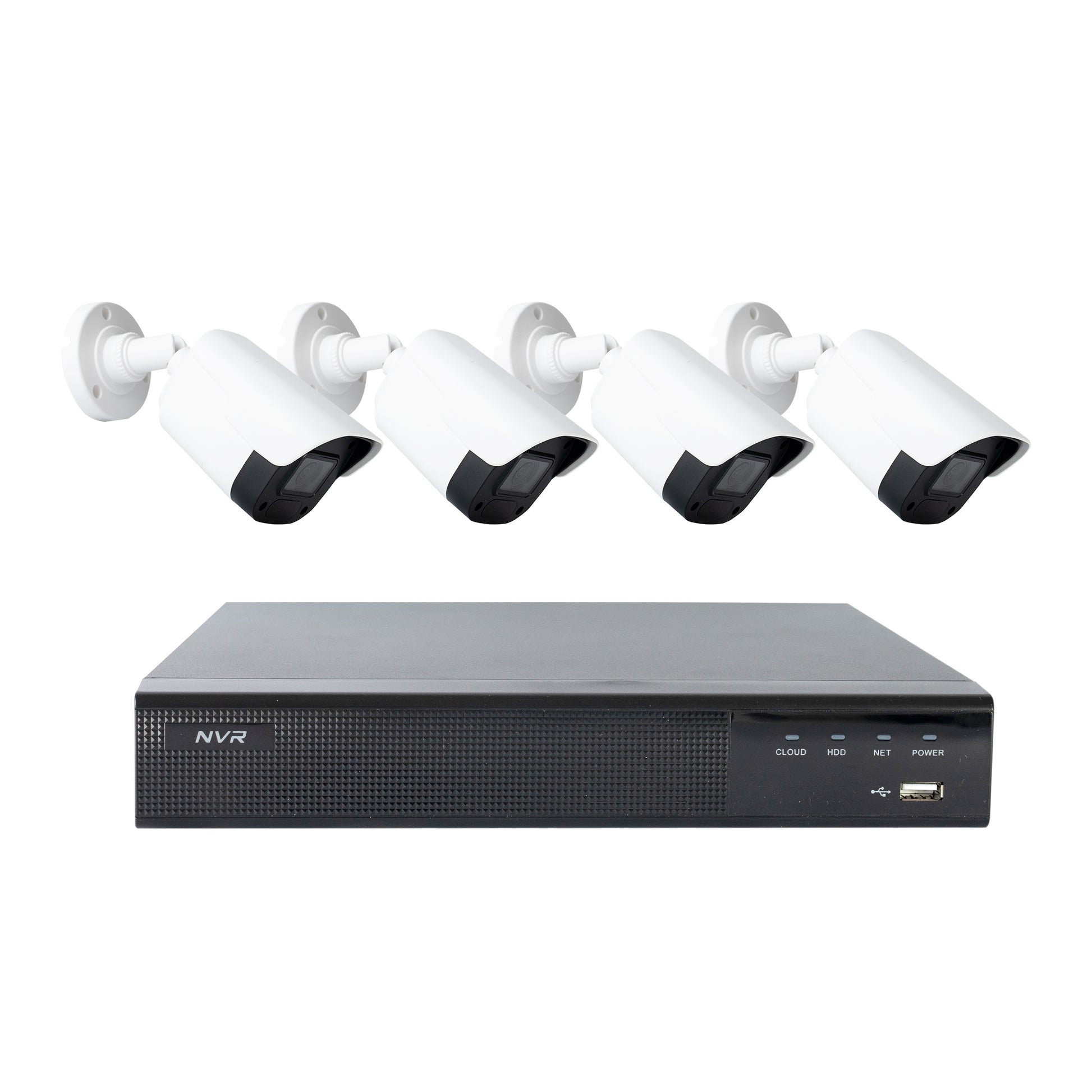 Kit supraveghere video PNI House IPMAX POE22S, NVR si 4 camere bullet cu 4MP
