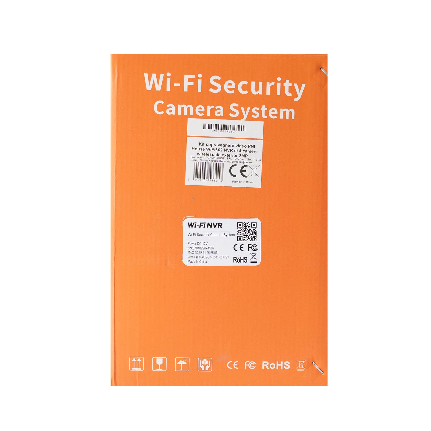 Kit supraveghere video PNI House WiFi662 NVR si 4 camere wireless de exterior 2MP