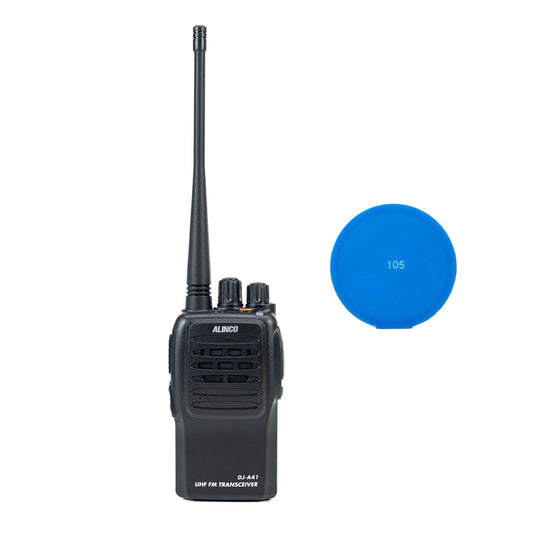Kit Statie radio UHF portabila PNI Alinco DJ-A-41-E 128CH, 400-470 MHz, 1500 mAh, Scrambler, TOT, VOX, CTCSS-DCS + Cadou Sticky Pad Blue