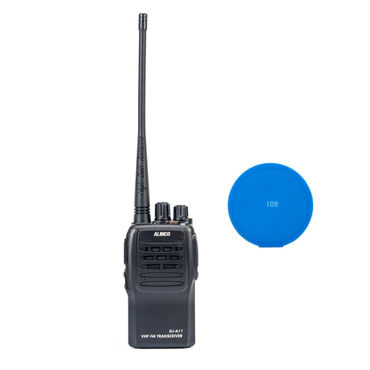 Kit Statie radio VHF portabila PNI Alinco DJ-A-11-E 136-174 MHz, VOX, Squelch, Compander, acumulator 1500mAh, CTCSS/DCS + Cadou Sticky Pad Blue