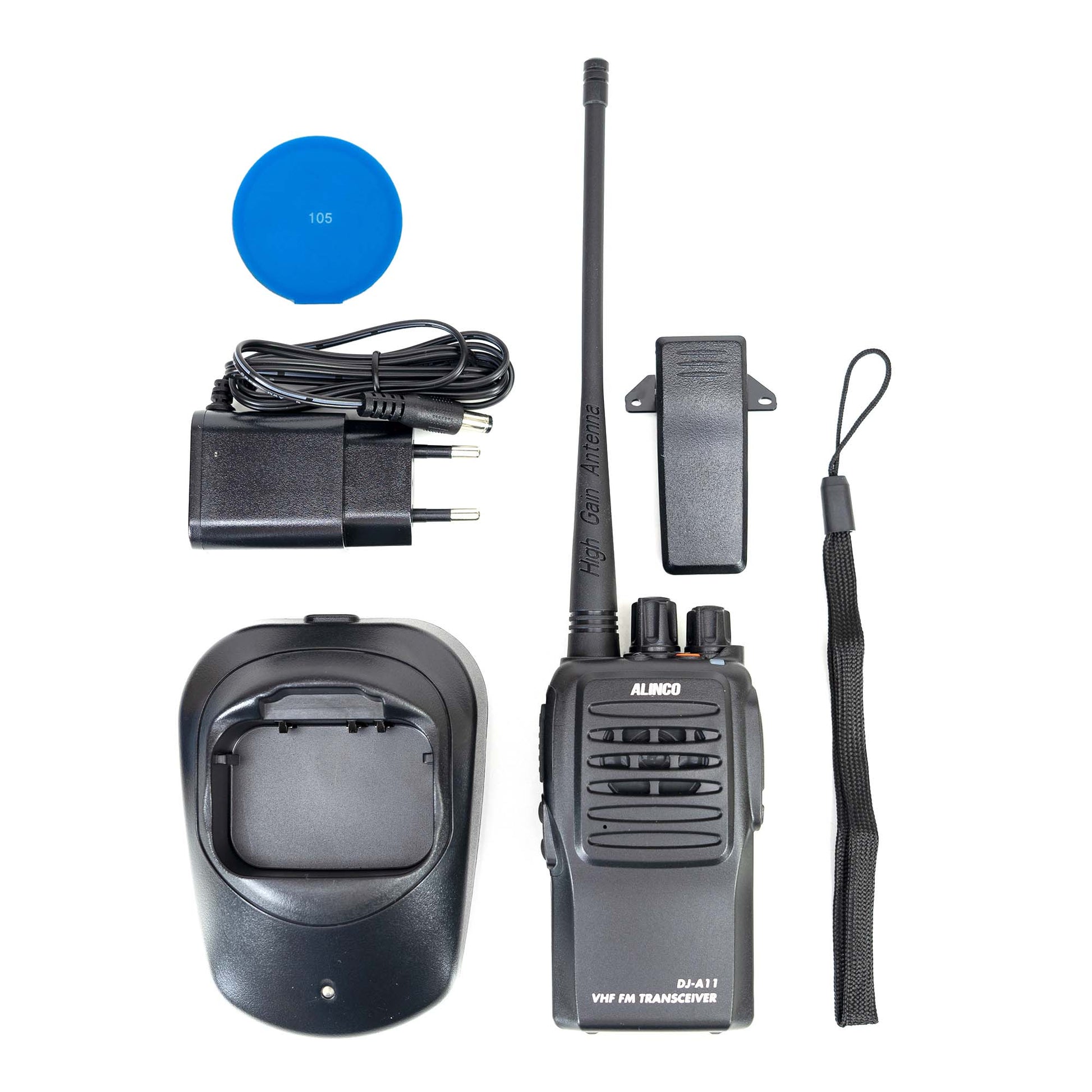 Kit Statie radio VHF portabila PNI Alinco DJ-A-11-E 136-174 MHz, VOX, Squelch, Compander, acumulator 1500mAh, CTCSS/DCS + Cadou Sticky Pad Blue