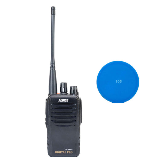 Kit Statie radio portabila PNI Alinco DJ-PAX4 PMR446 Dual Mode analogic-digital, VOX, TOT, IP67, acumulator 1800mAh + Cadou Sticky Pad Blue
