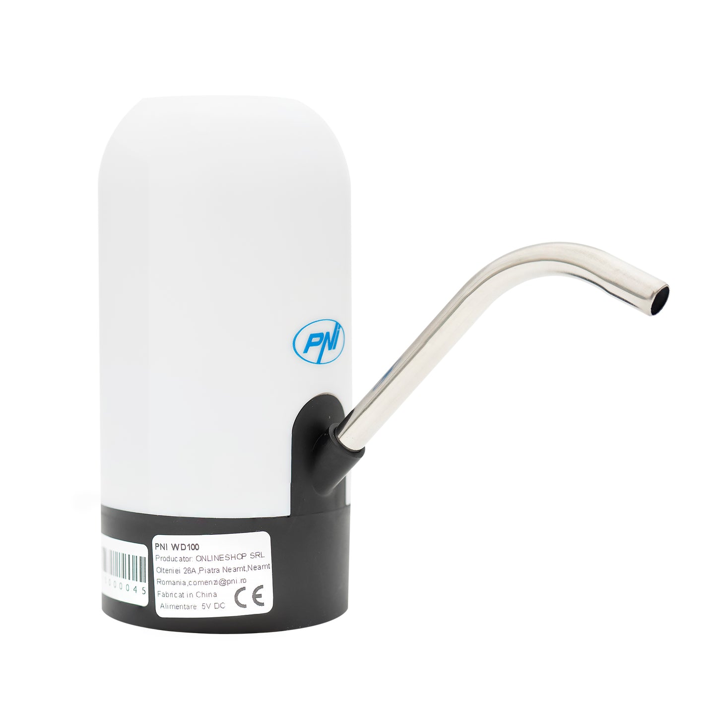 Pompa electrica pentru bidon de apa PNI WD100 incarcare prin micro USB, acumulator 800 mAh, putere 4W