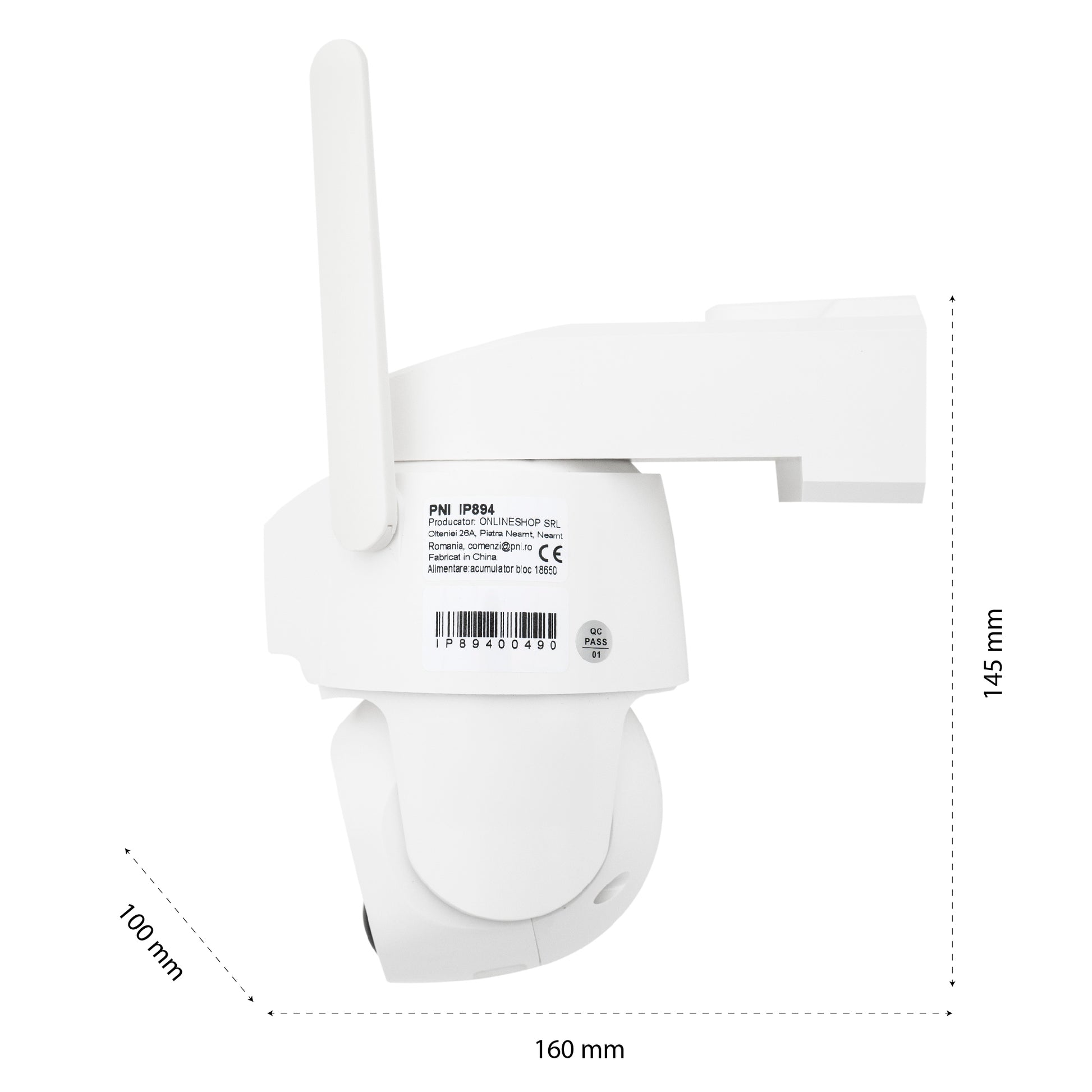 Camera supraveghere video PNI IP894 GSM 4G PTZ, dual lens 2MP + 2MP, panou solar 5.5W, acumulator bloc 8000mAh