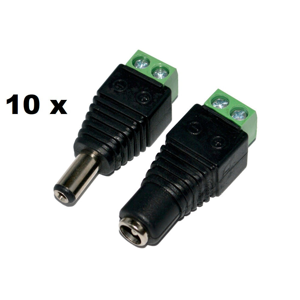 Set cu 10bc Mufe alimentare mama/tata PNI M02 pentru sisteme de supraveghere