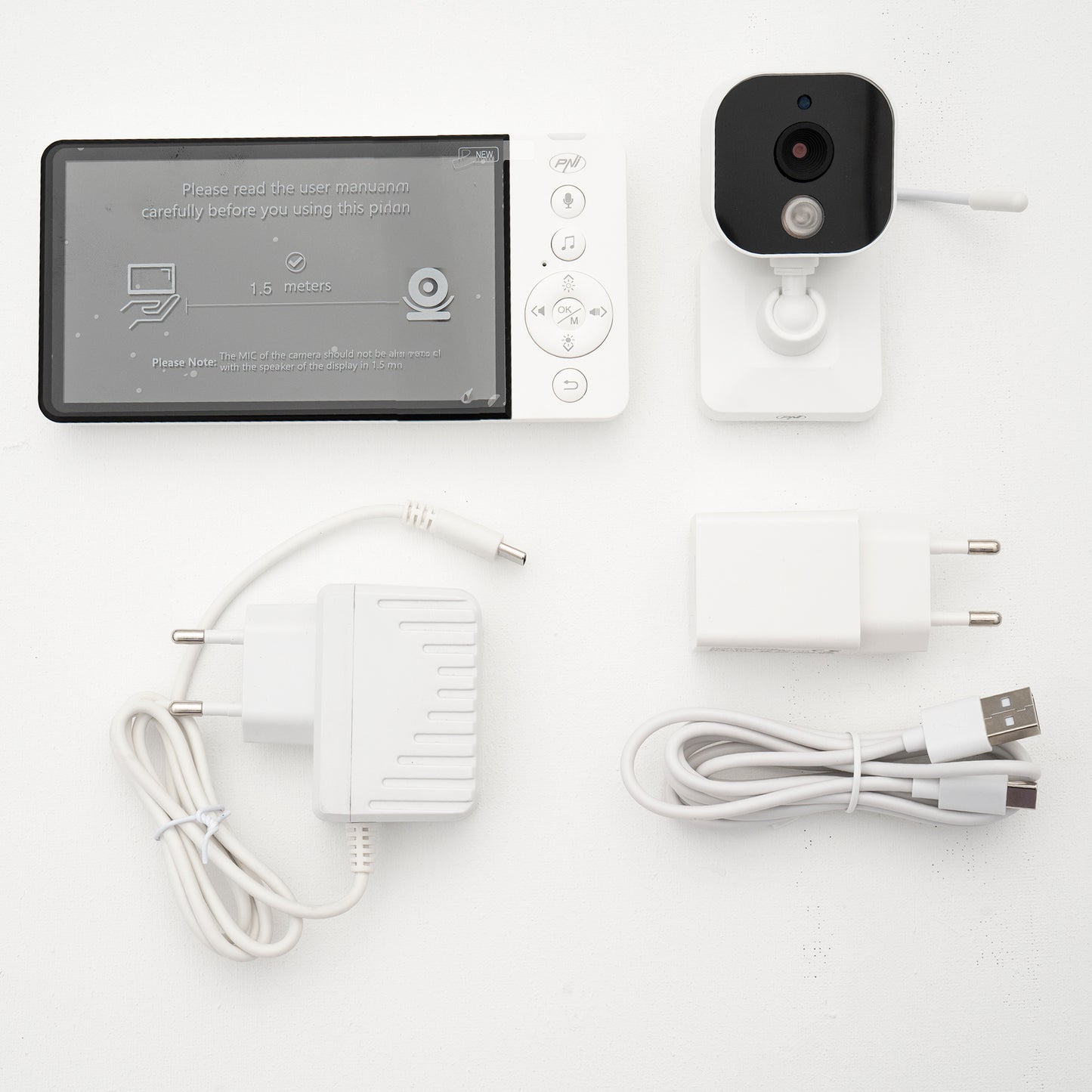 Video Baby Monitor PNI BM500 ecran 5 inch wireless 2.4 GHz, senzor temperatura, VOX, vedere nocturna, functie zoom, cantece de leagan