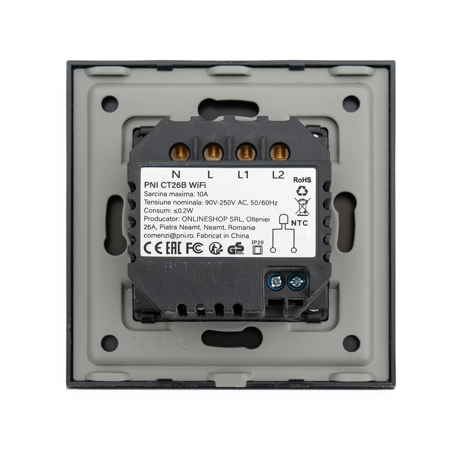 Termostat inteligent PNI CT26B WiFi incalzire in pardoseala electrica sau grup pompare, senzor pardoseala inclus, 10A, montaj incastrat, control din aplicatia Tuya Smart, programare zilnica, mod manual/automat, tensiune iesire 230V 10A
