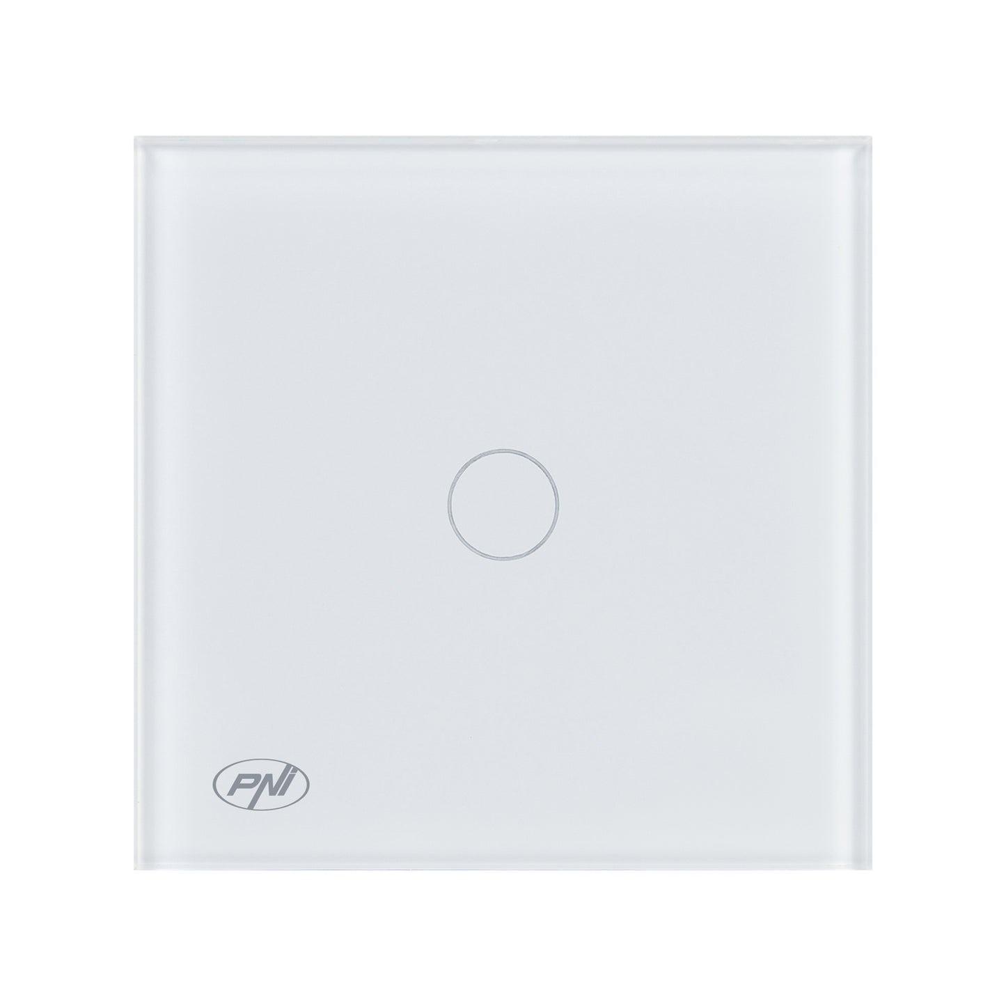 Intrerupator cap scara si cap cruce simplu cu touch PNI CS101W din sticla, alb cu LED indicator, 800W