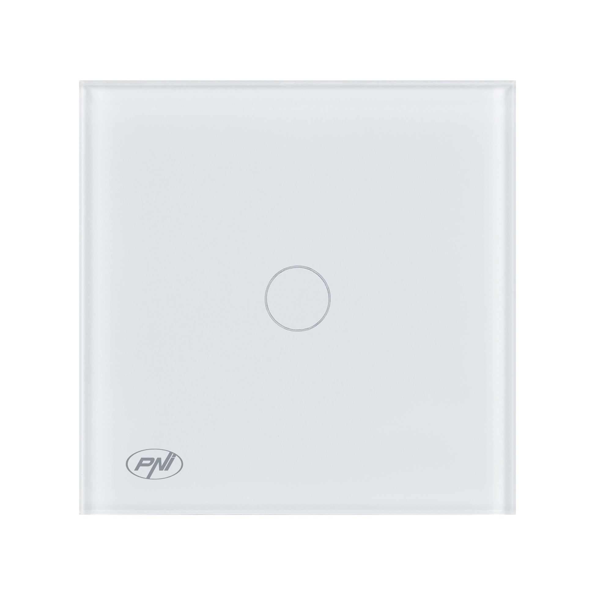 Intrerupator cap scara si cap cruce simplu cu touch PNI CS101W din sticla, alb cu LED indicator, 800W